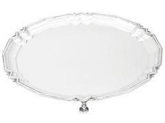 Mappin and Webb 1933 Art Deco Sterling Silver Salver
