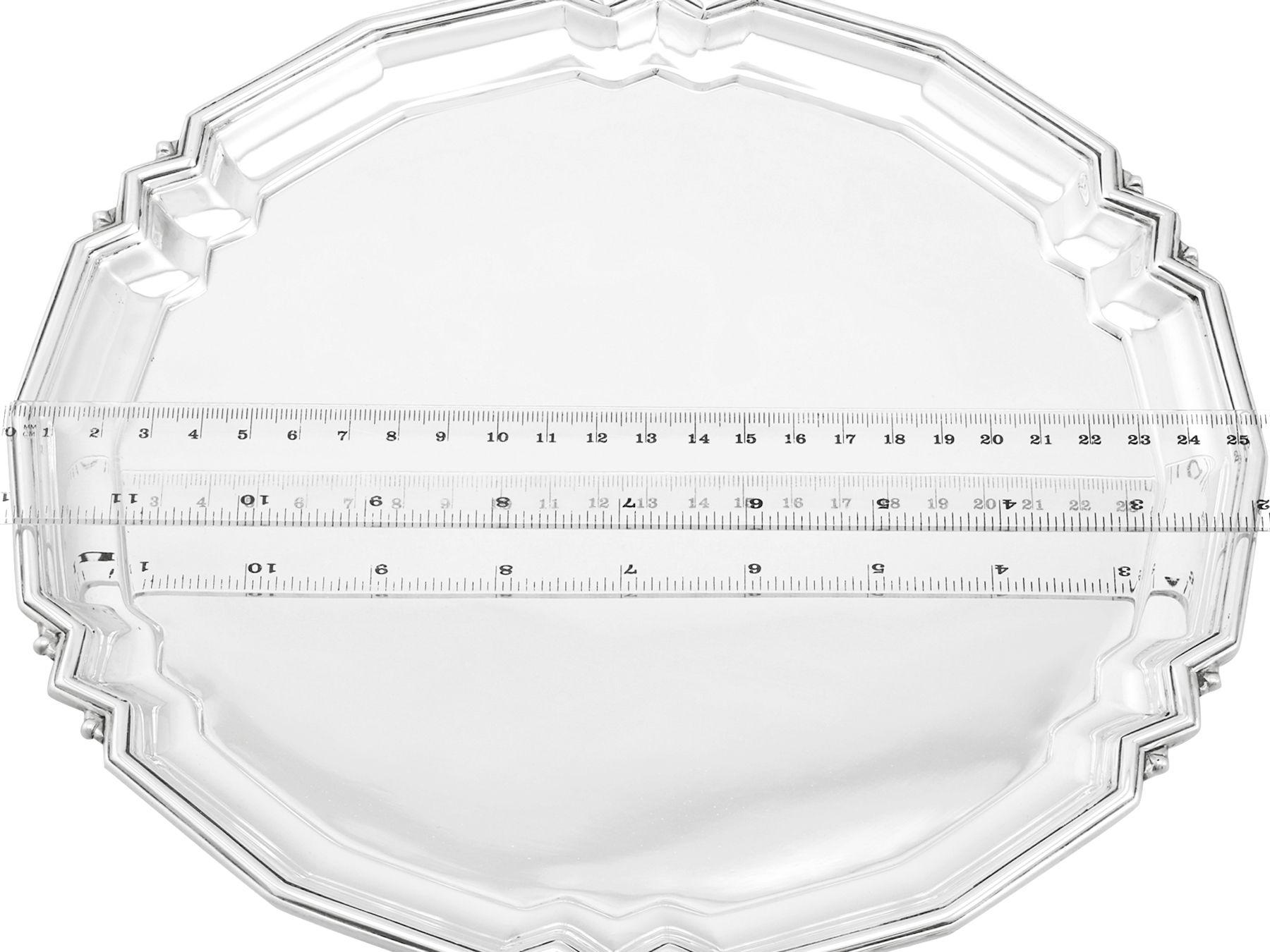Mappin and Webb 1933 Art Deco Sterling Silver Salver 4