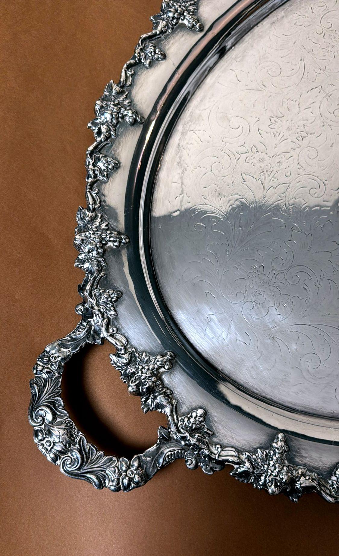 Plateau anglais Mappin Brothers Old Sheffield, style victorien gravé et marqué en vente 3