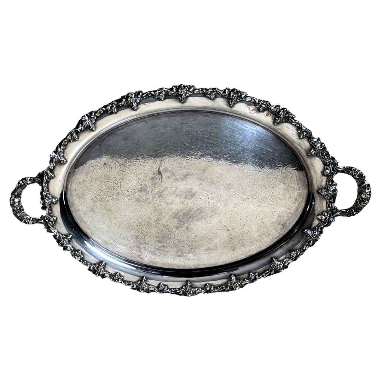 Plateau anglais Mappin Brothers Old Sheffield, style victorien gravé et marqué en vente