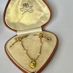 Mappin Brothers Victorian Turquoise and Pearl 9 Carat Gold Brooch