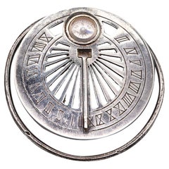 Ahorn Mappin Paris 1950 Retro Multiuse Geldklammer-Sonnenuhr und Kompass aus Silber