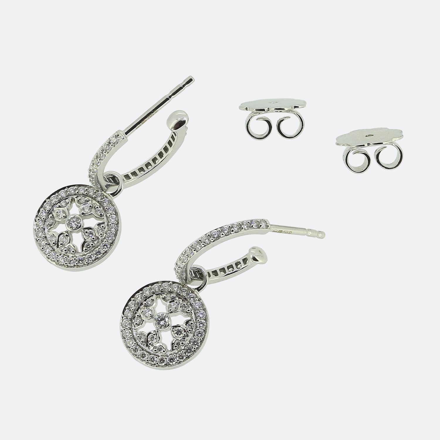 Brilliant Cut Mappin & Webb 0.64ct Diamond Empress Earrings For Sale