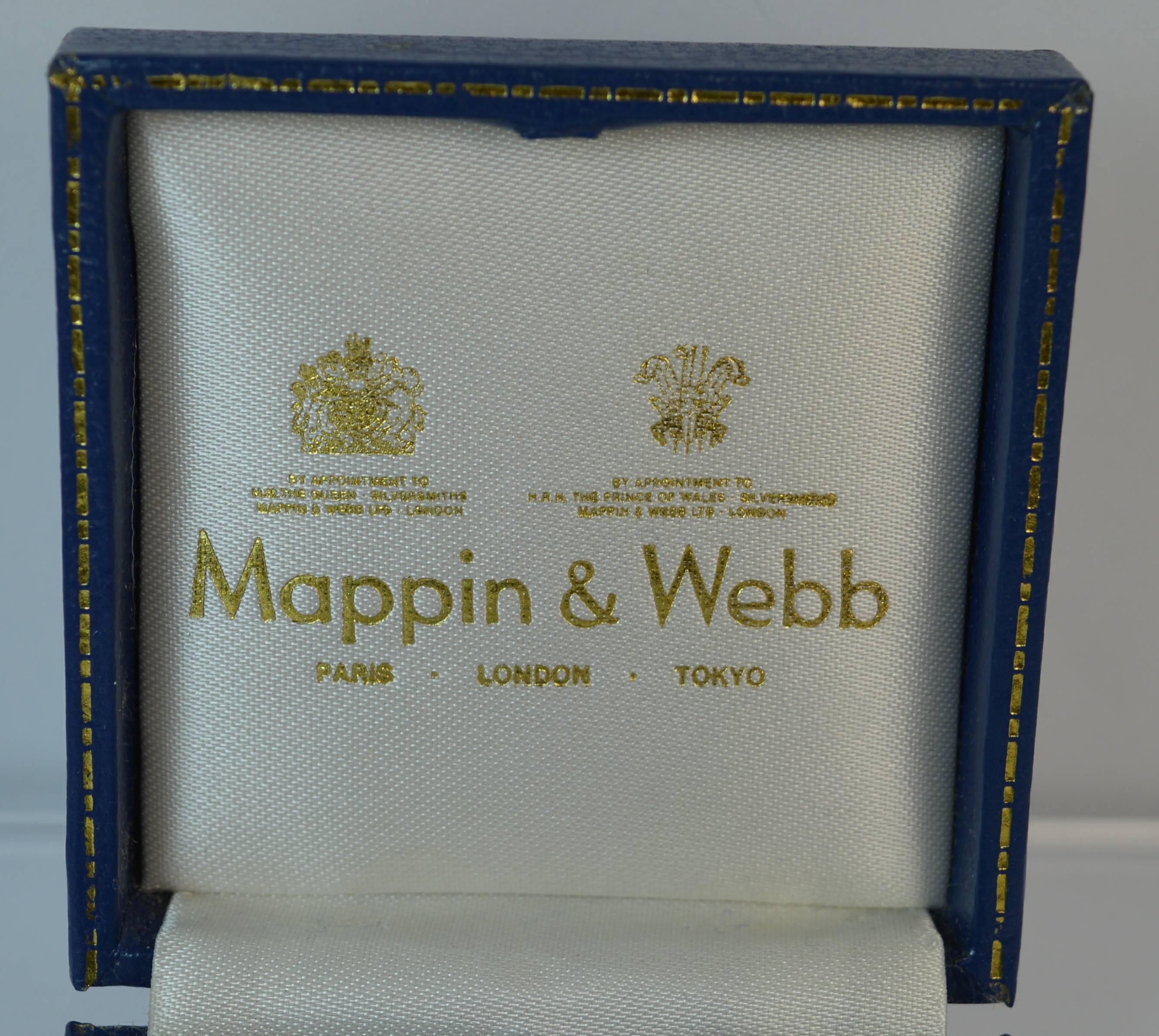 Mappin & Webb 18 Carat Gold Turquoise VS 1.60 Carat Diamond Earrings in Box In Excellent Condition In St Helens, GB