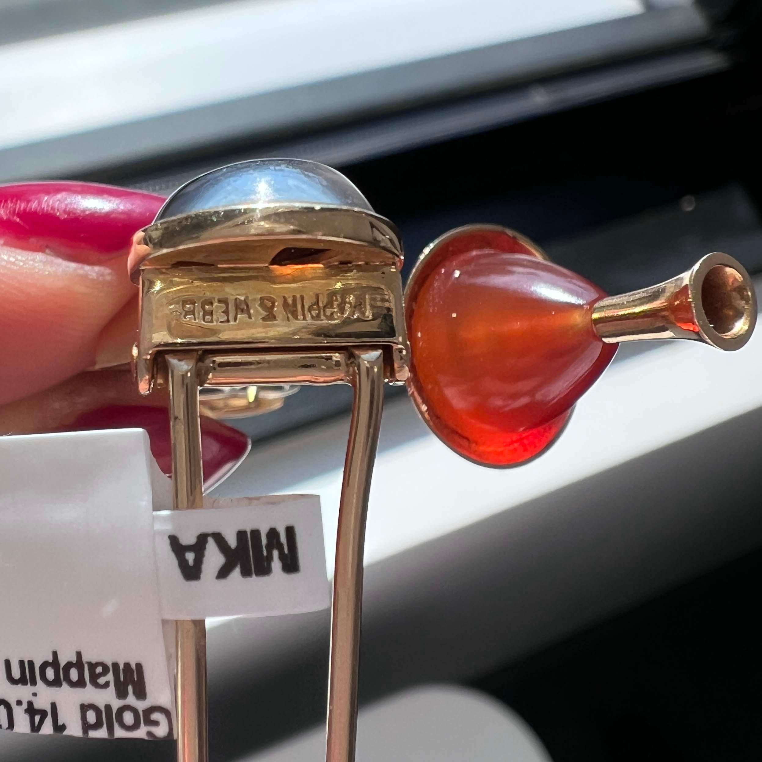 Mappin & Webb 18K Yellow Gold Gemstone Waiter Brooch Pin For Sale 2