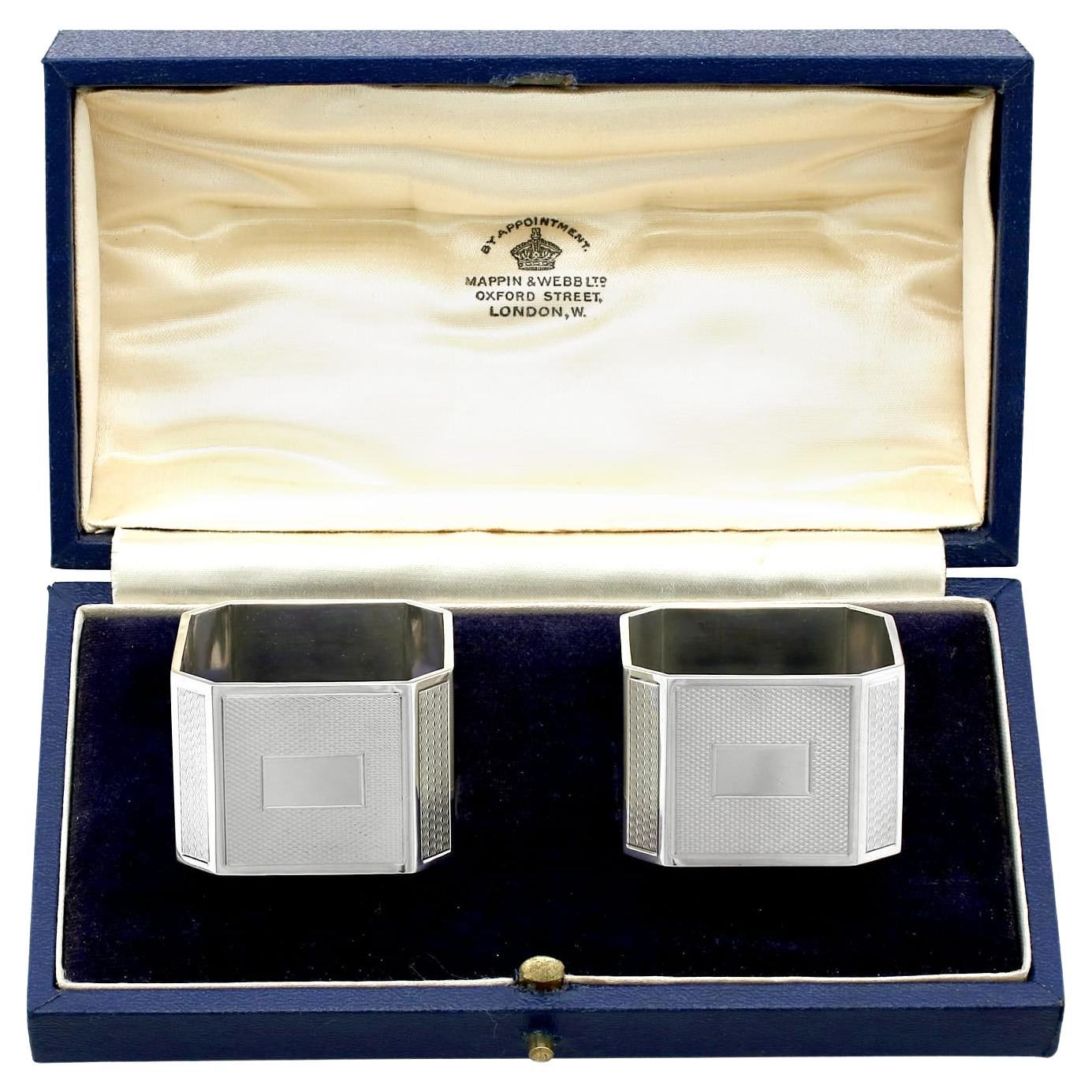 Mappin & Webb 20th Century Sterling Silver Napkin Rings