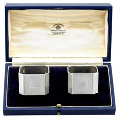 Mappin & Webb 20th Century Antique 1939 Sterling Silver Napkin Rings