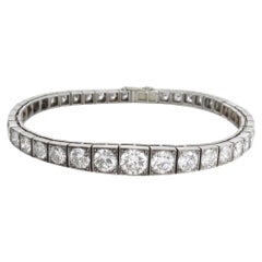 Mappin & Webb Antique Old European Diamond Tennis Bracelet Platinum