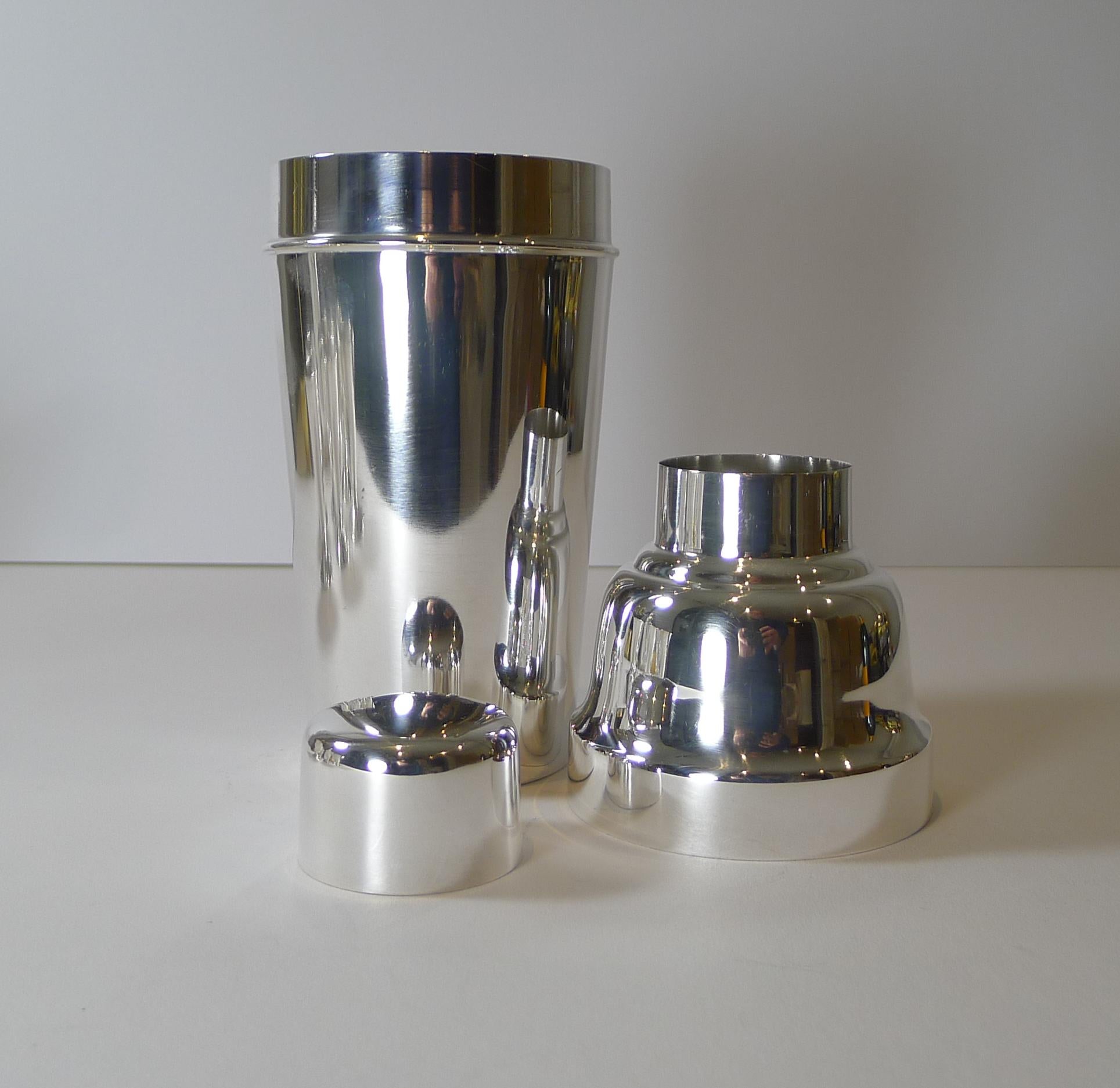 Mappin & Webb, Art Deco Silver Plated Cocktail Shaker c.1930's 2