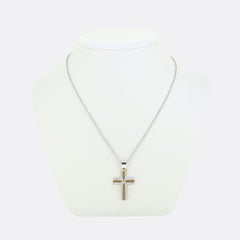 Mappin & Webb Citrine and Diamond Cross Pendant Necklace