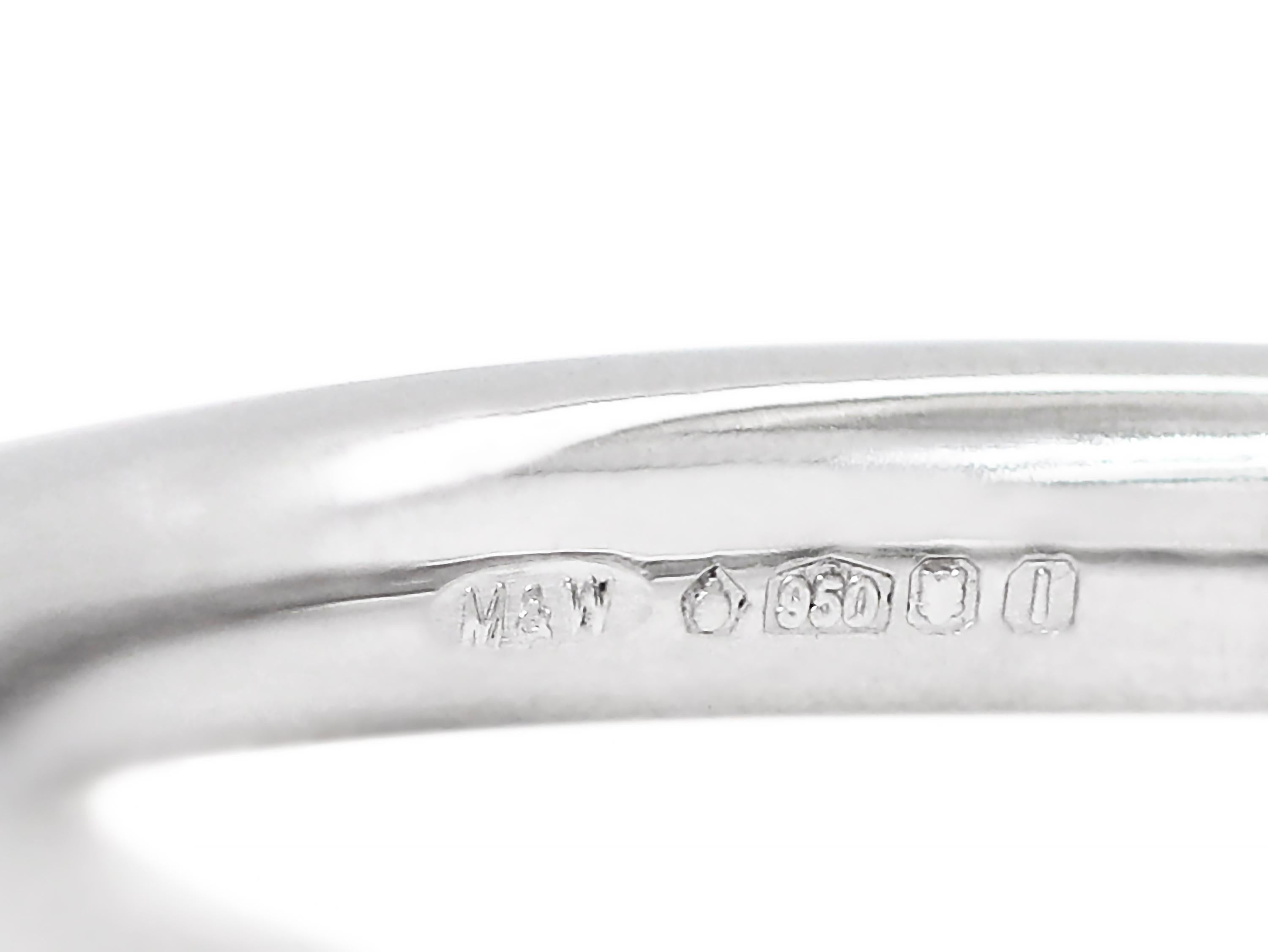 Brilliant Cut Mappin & Webb Diamond Half Eternity Platinum Ring For Sale