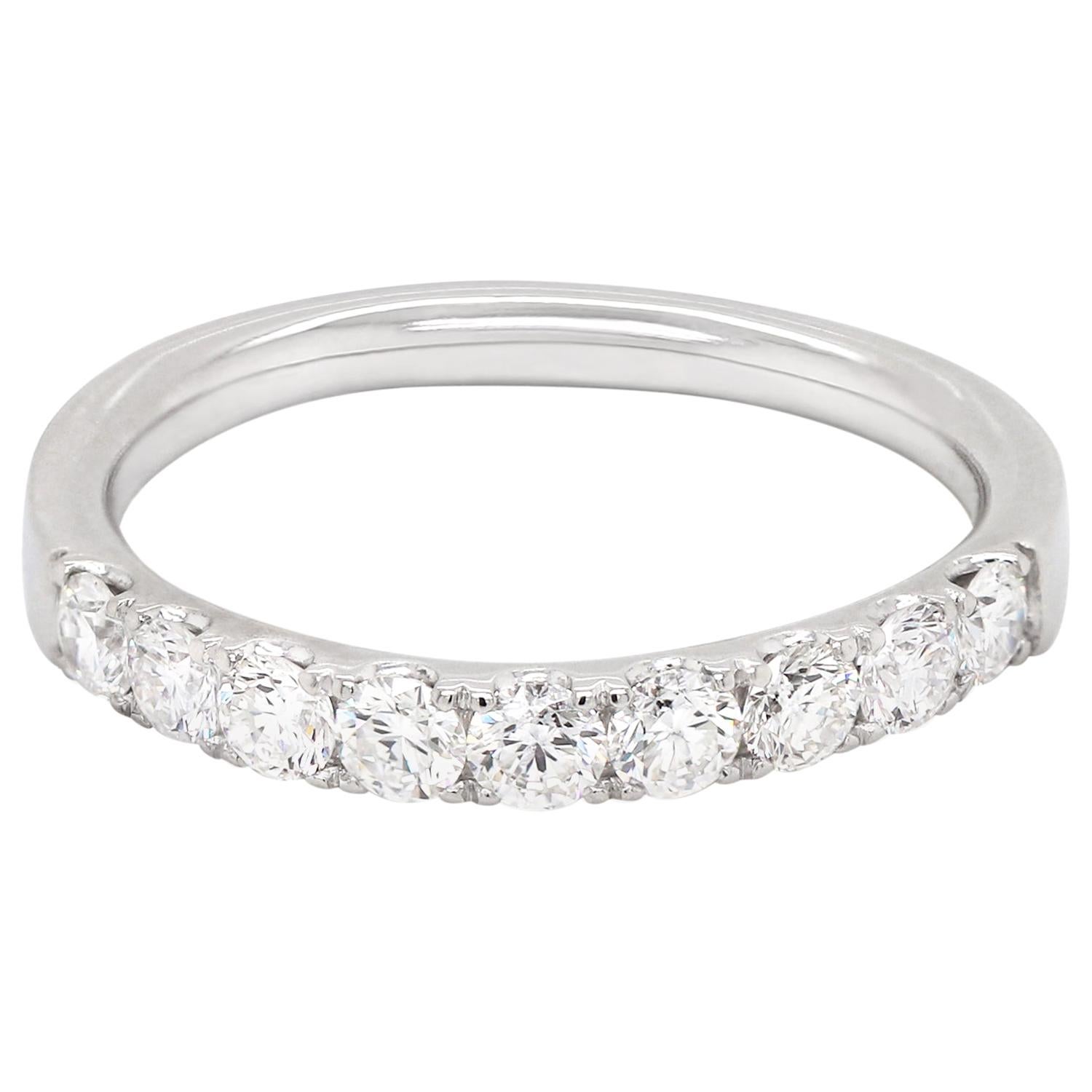 Mappin & Webb Diamond Half Eternity Platinum Ring For Sale