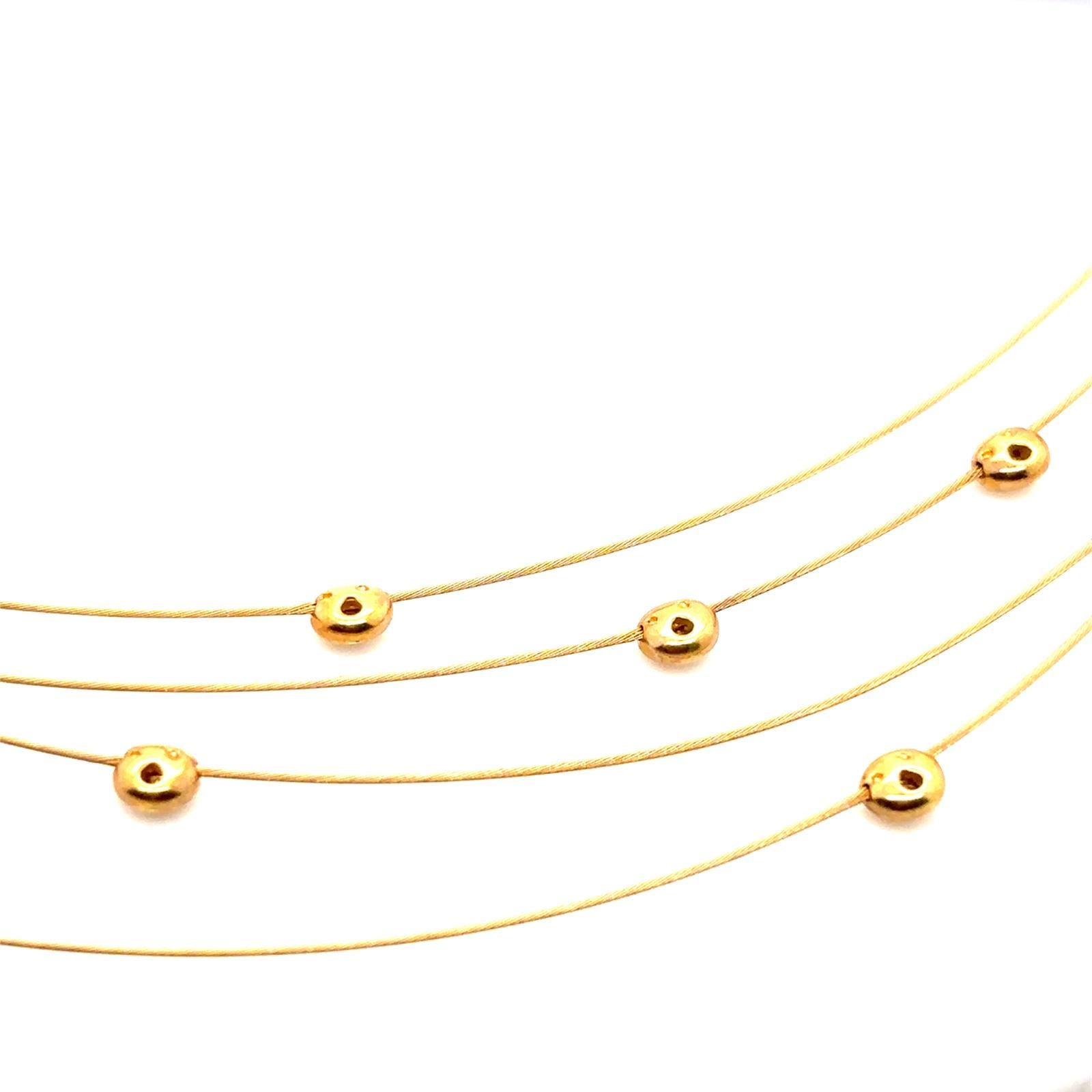 Mehrstrangige Mappin & Webb Diamant-Halskette aus 18 Karat Gelbgold mit Diamanten im Angebot 5