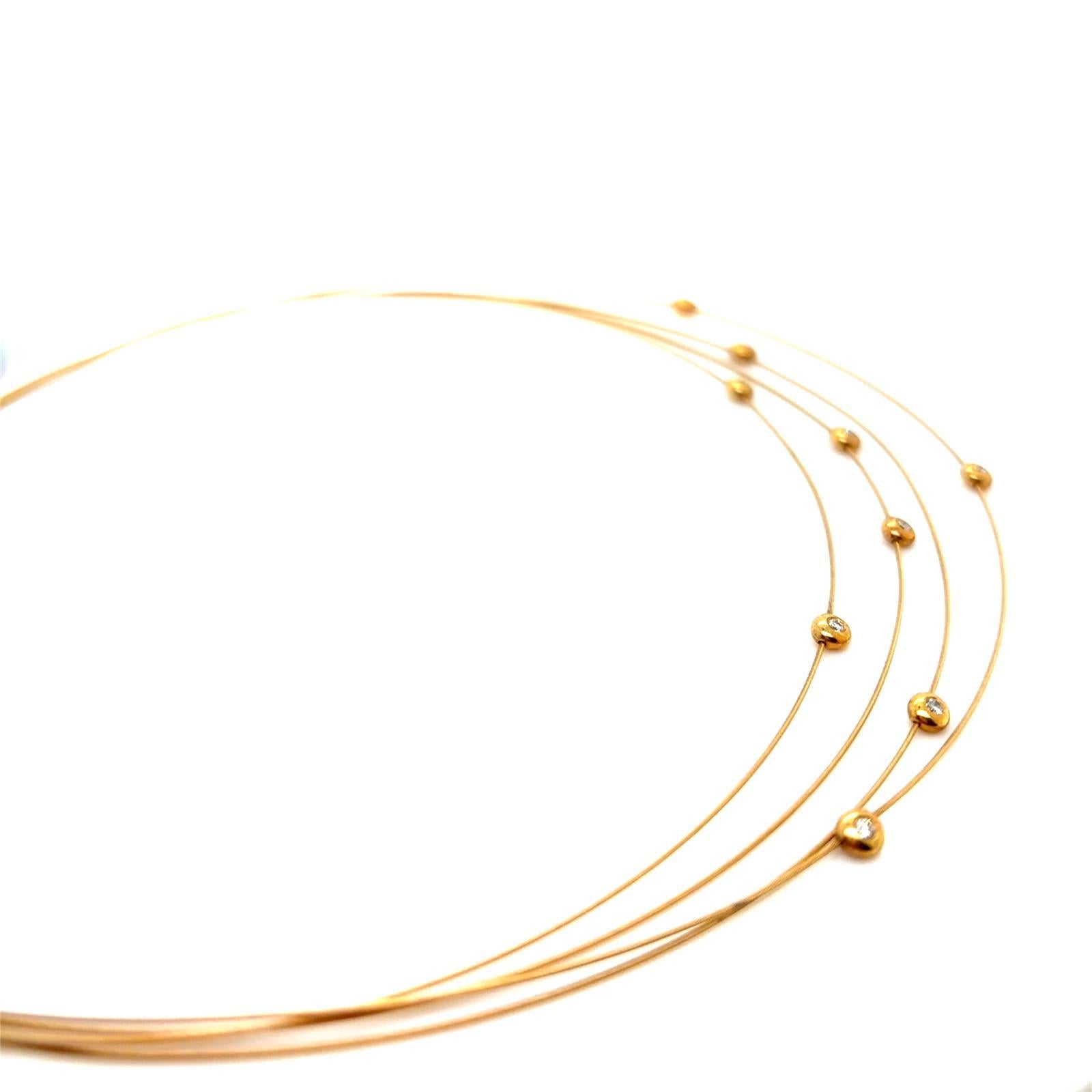 Mehrstrangige Mappin & Webb Diamant-Halskette aus 18 Karat Gelbgold mit Diamanten im Zustand „Hervorragend“ im Angebot in London, GB