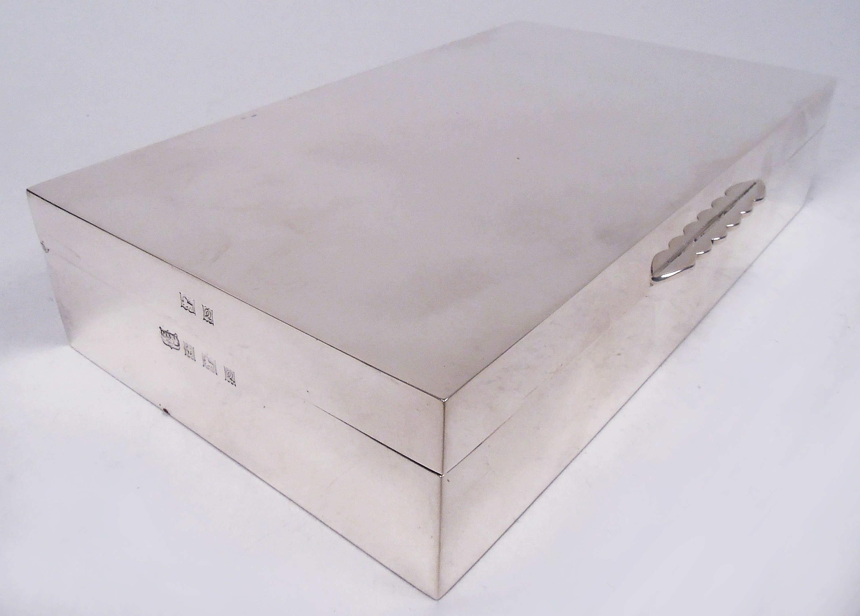 British Mappin & Webb English Modern Sterling Silver Box, 1965 For Sale