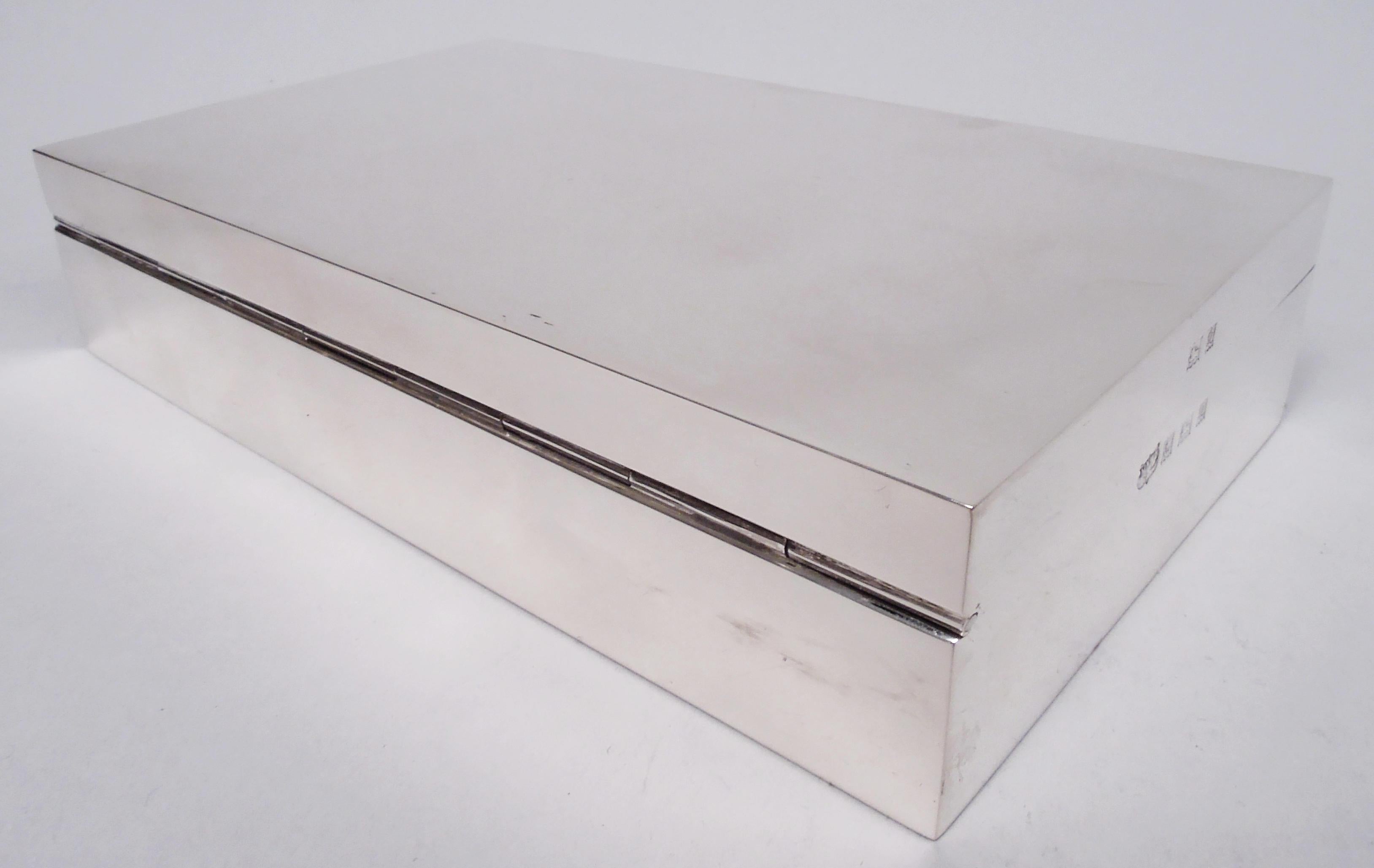 Mid-20th Century Mappin & Webb English Modern Sterling Silver Box, 1965 For Sale