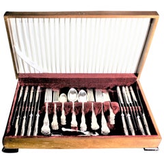 Mappin & Webb Kings Pattern Silver Plated Dinner & Luncheon Flatware Set 49 Pcs