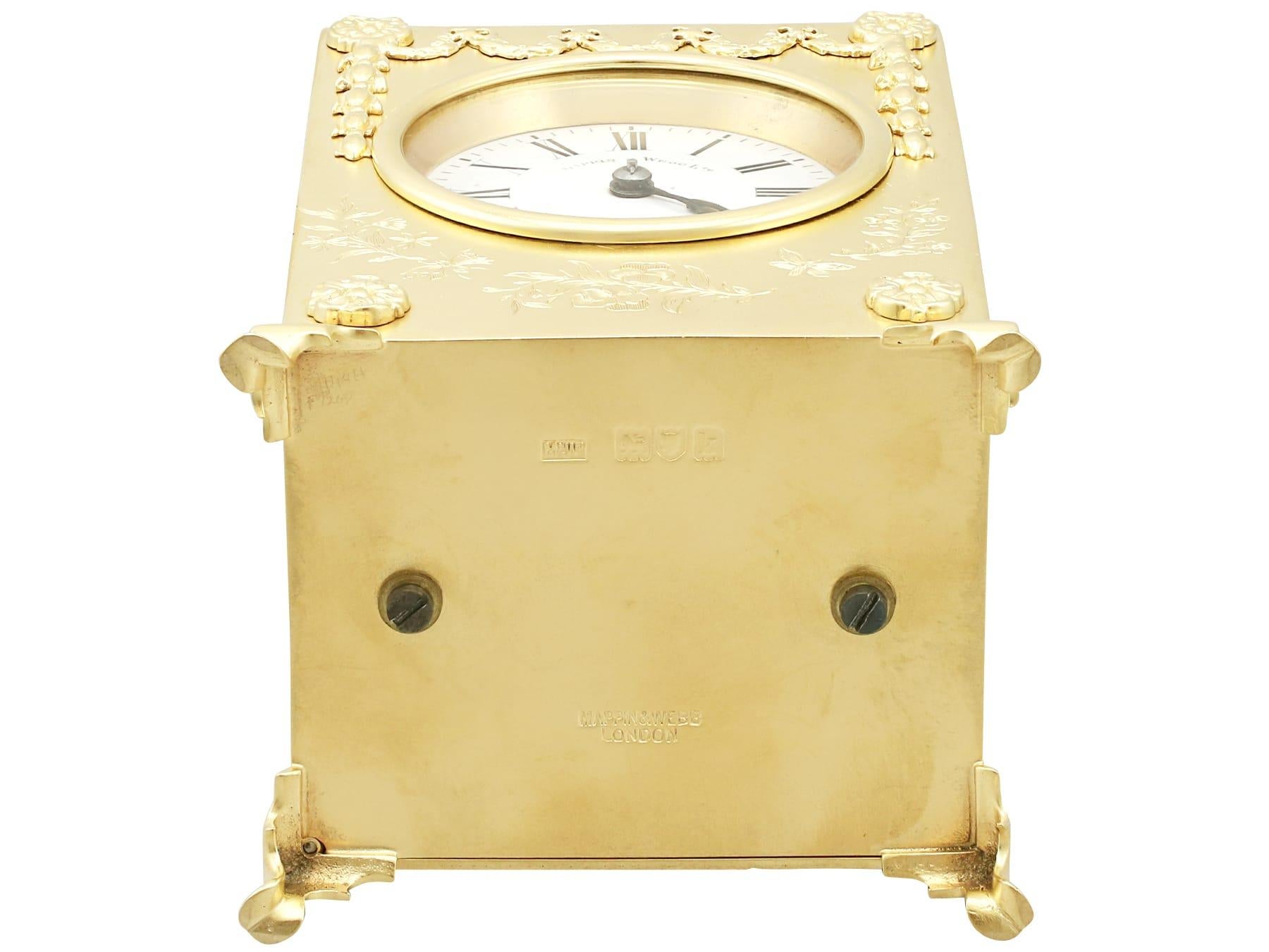 Mappin & Webb Ltd Antique Edwardian 1900s Sterling Silver Mantel Clock For Sale 9