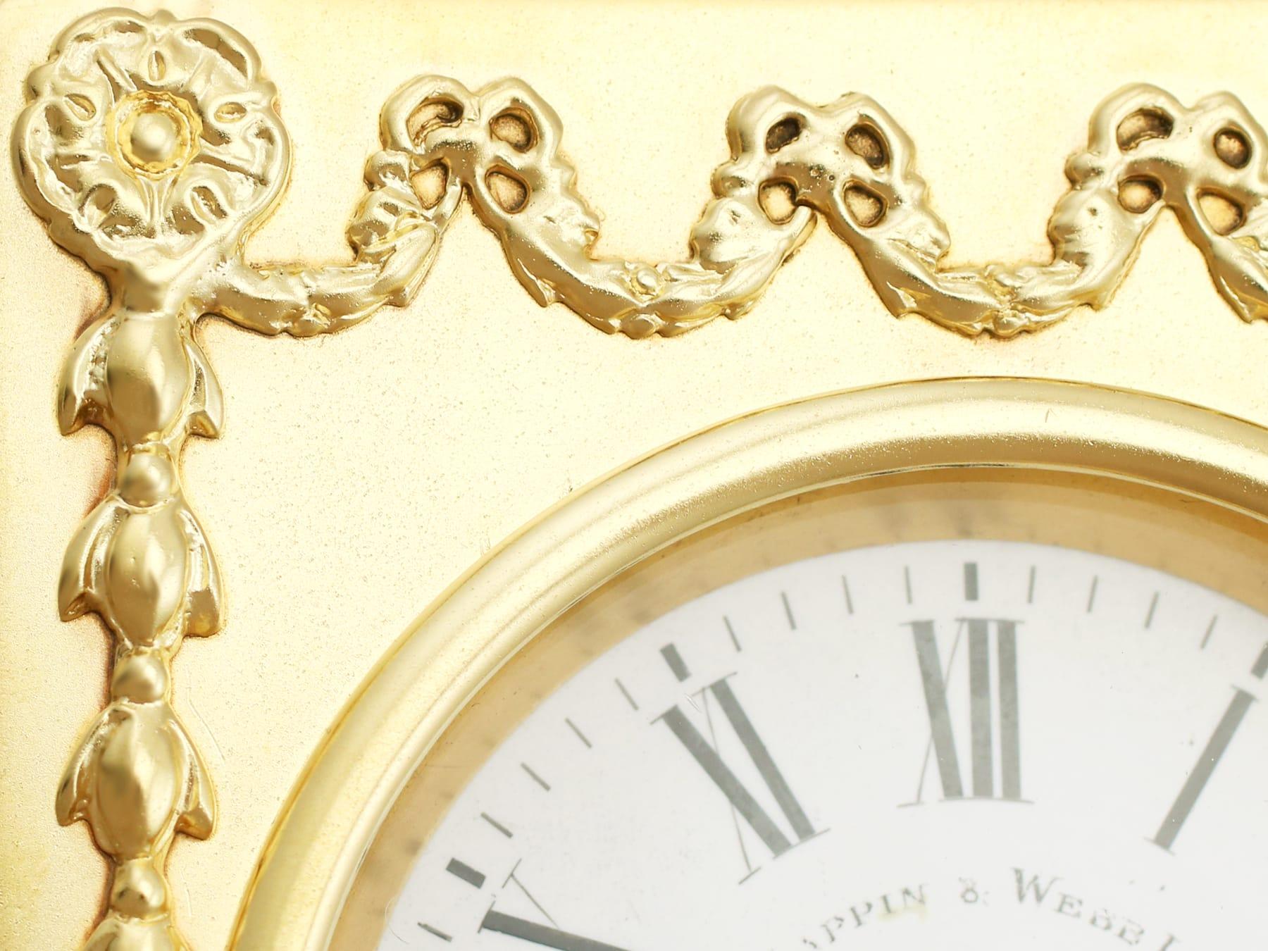 Mappin & Webb Ltd Antique Edwardian 1900s Sterling Silver Mantel Clock For Sale 3