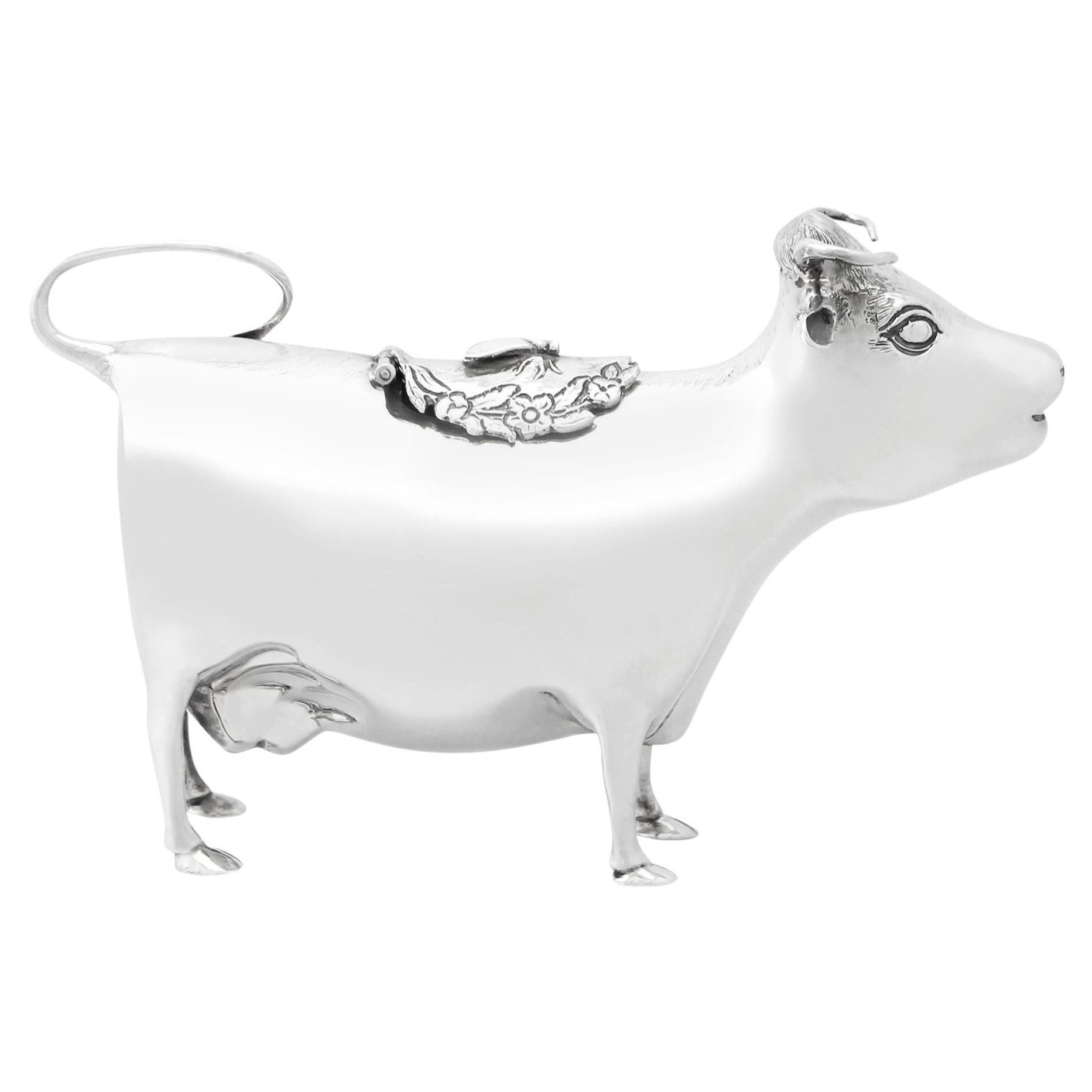 Englischer Cow Creamer aus englischem Sterlingsilber