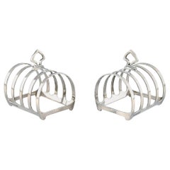 Antique Mappin & Webb Ltd, Sheffield & London, Two Toast Racks in Sterling Silver