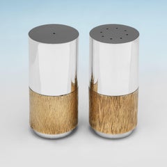 Mappin & Webb mid century sterling silver condiment set made in 1971