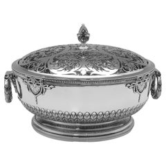 Mappin & Webb mid century sterling silver rose bowl made in 1957