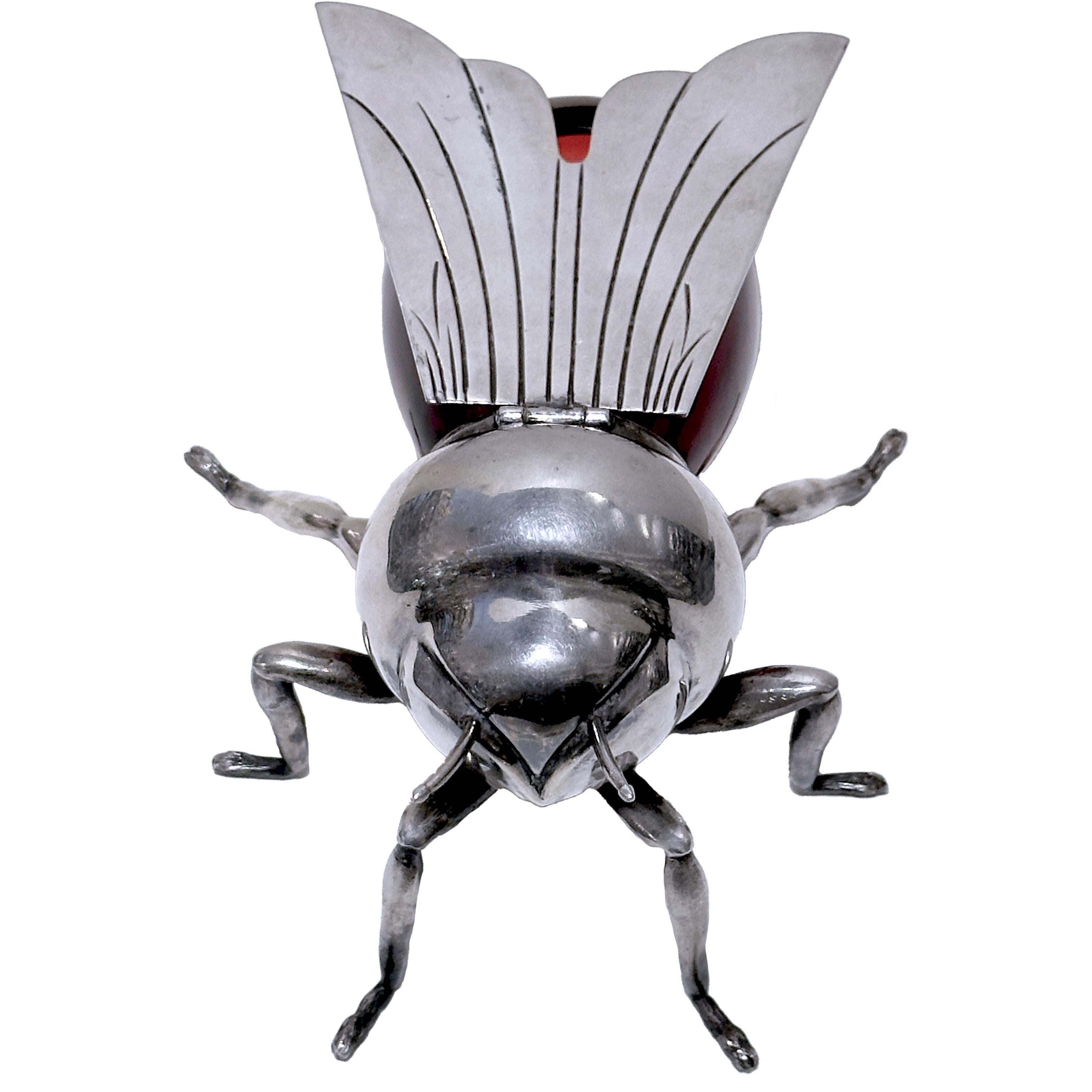 Mappin & Webb red Honey bee honey pot, circa 1910 For Sale 1
