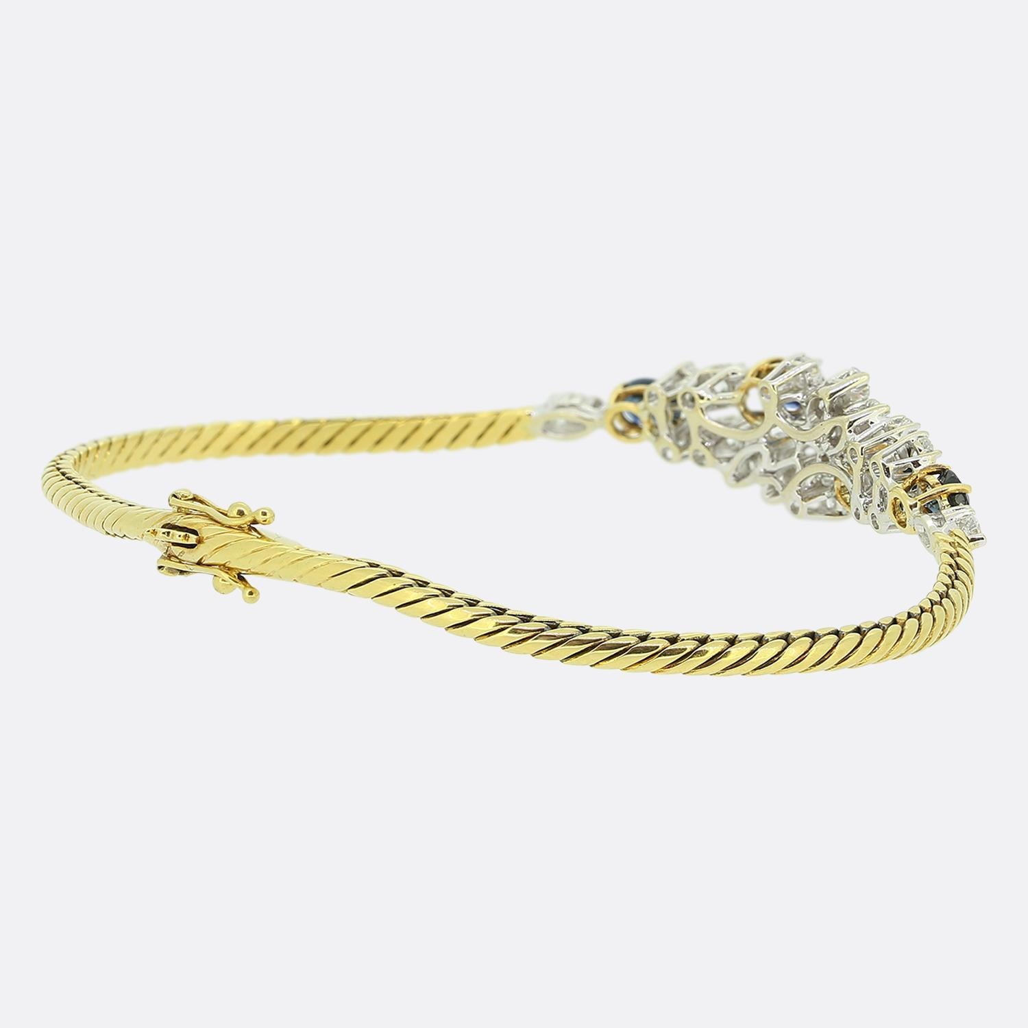 Taille ovale Bracelet Mappin & Webb en saphirs et diamants en vente