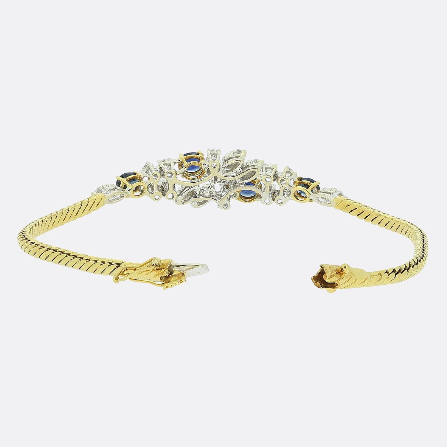 Bracelet Mappin & Webb en saphirs et diamants Bon état - En vente à London, GB