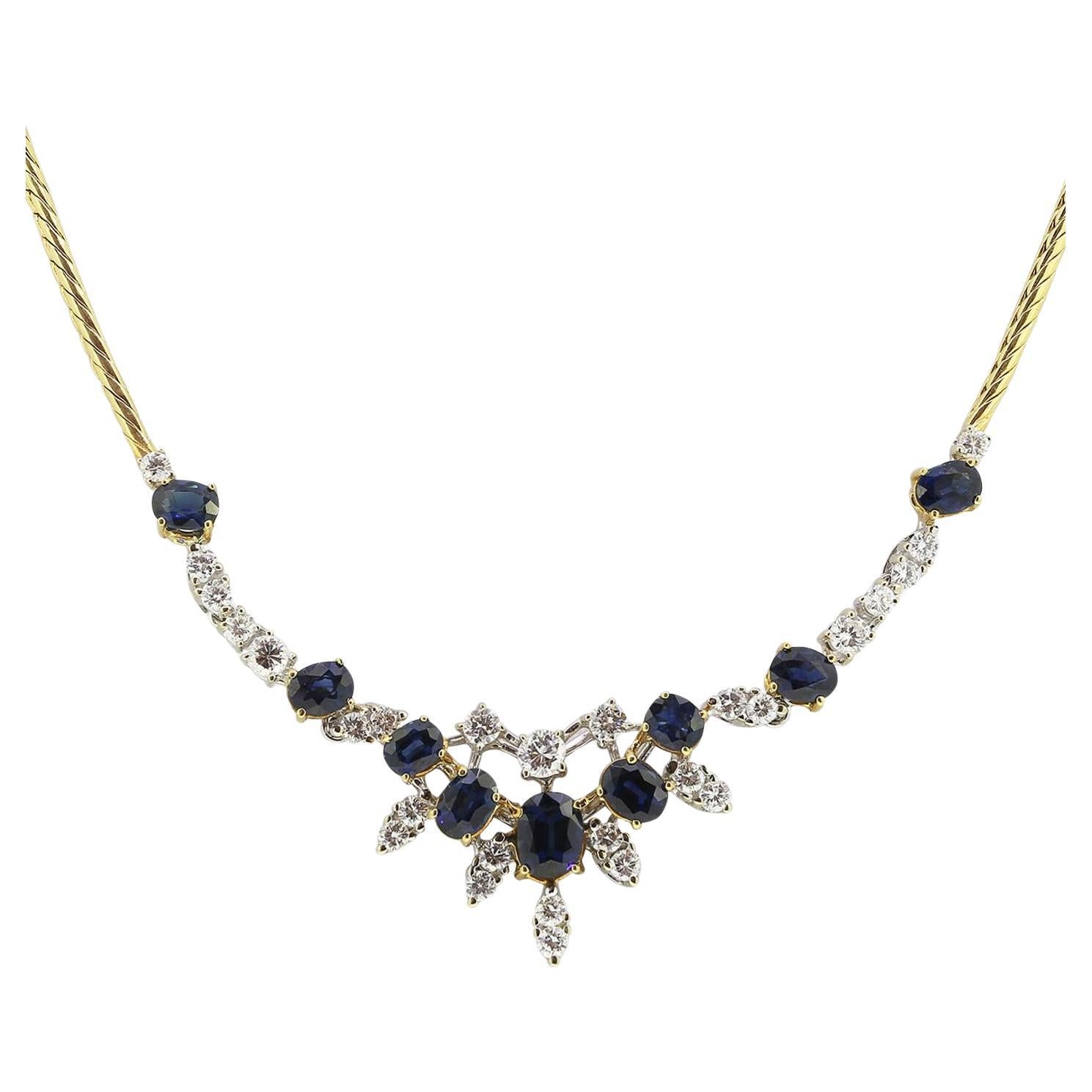 Mappin & Webb Saphir- und Diamant-Halskette