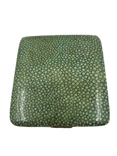 Étui à cigarettes Mappin & Webb en argent avec revêtement en shagreen vert