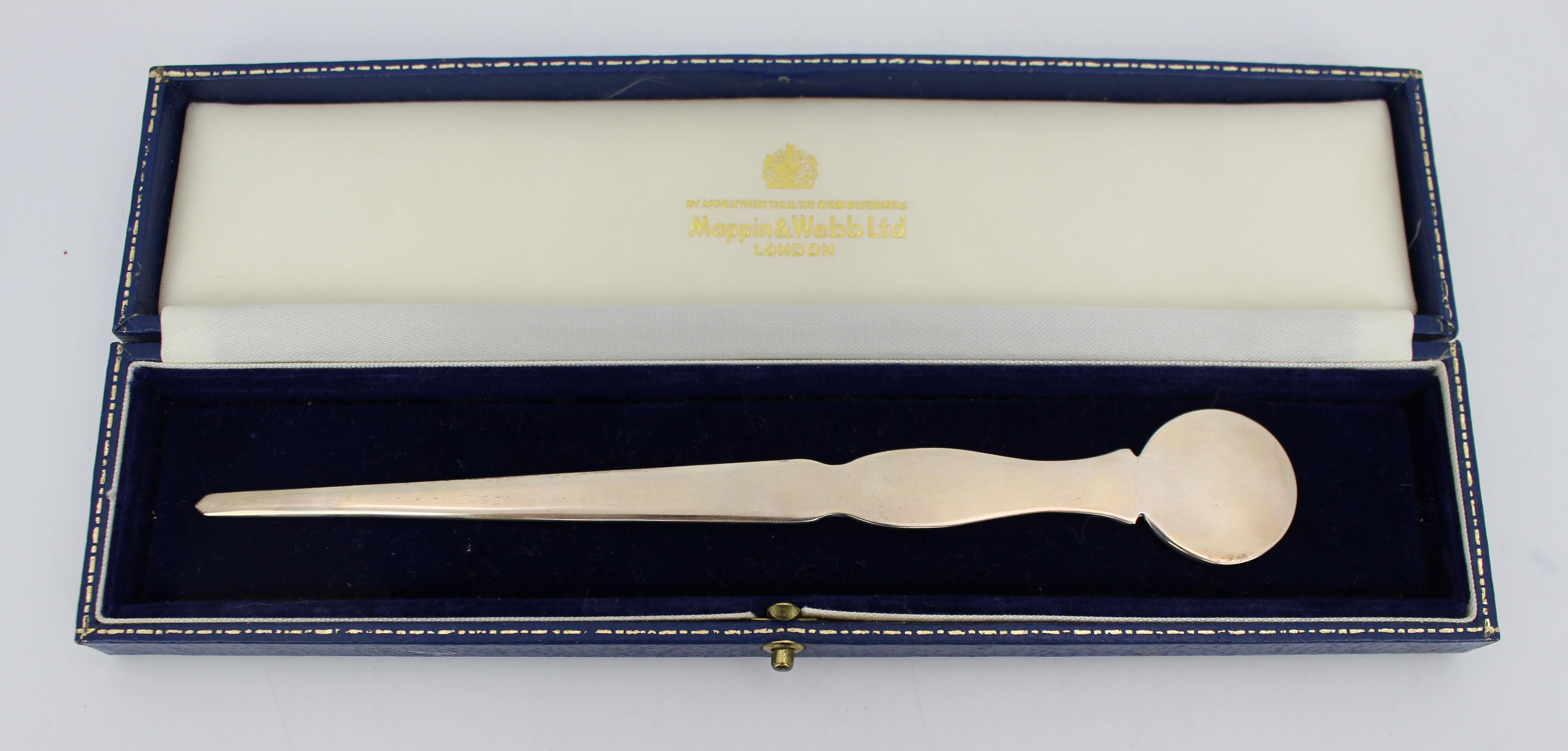 20th Century Mappin & Webb Solid Silver Royal Wedding Letter Opener, Boxed – 1981 For Sale