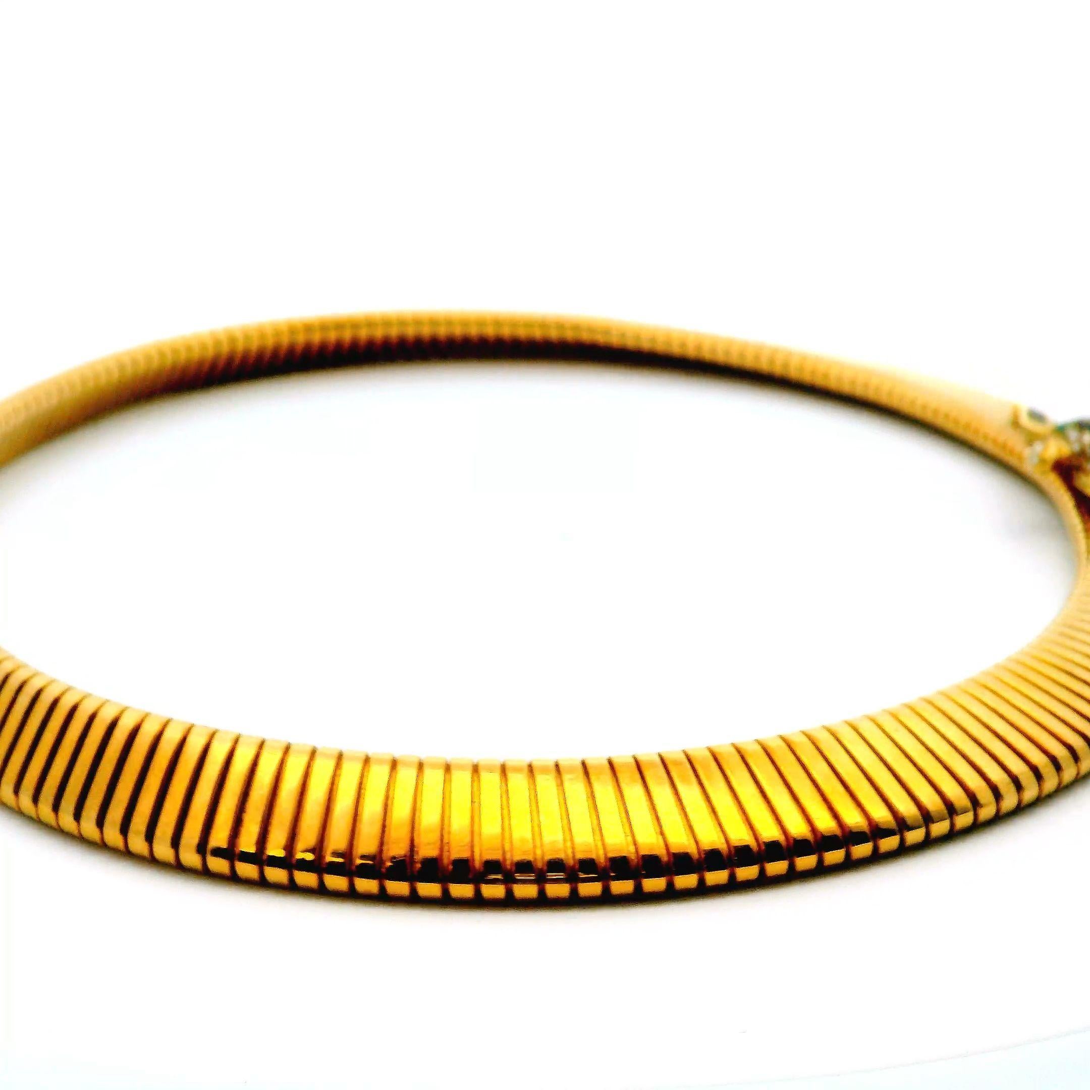 Mappin & Webb Verjüngte Tubogas 18K Gelbgold Zwei Edelstein-Vögel Set für Damen oder Herren im Angebot