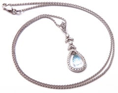 Mappin & Webb White Gold, Diamond and Aquamarine Earrings and Pendant Set