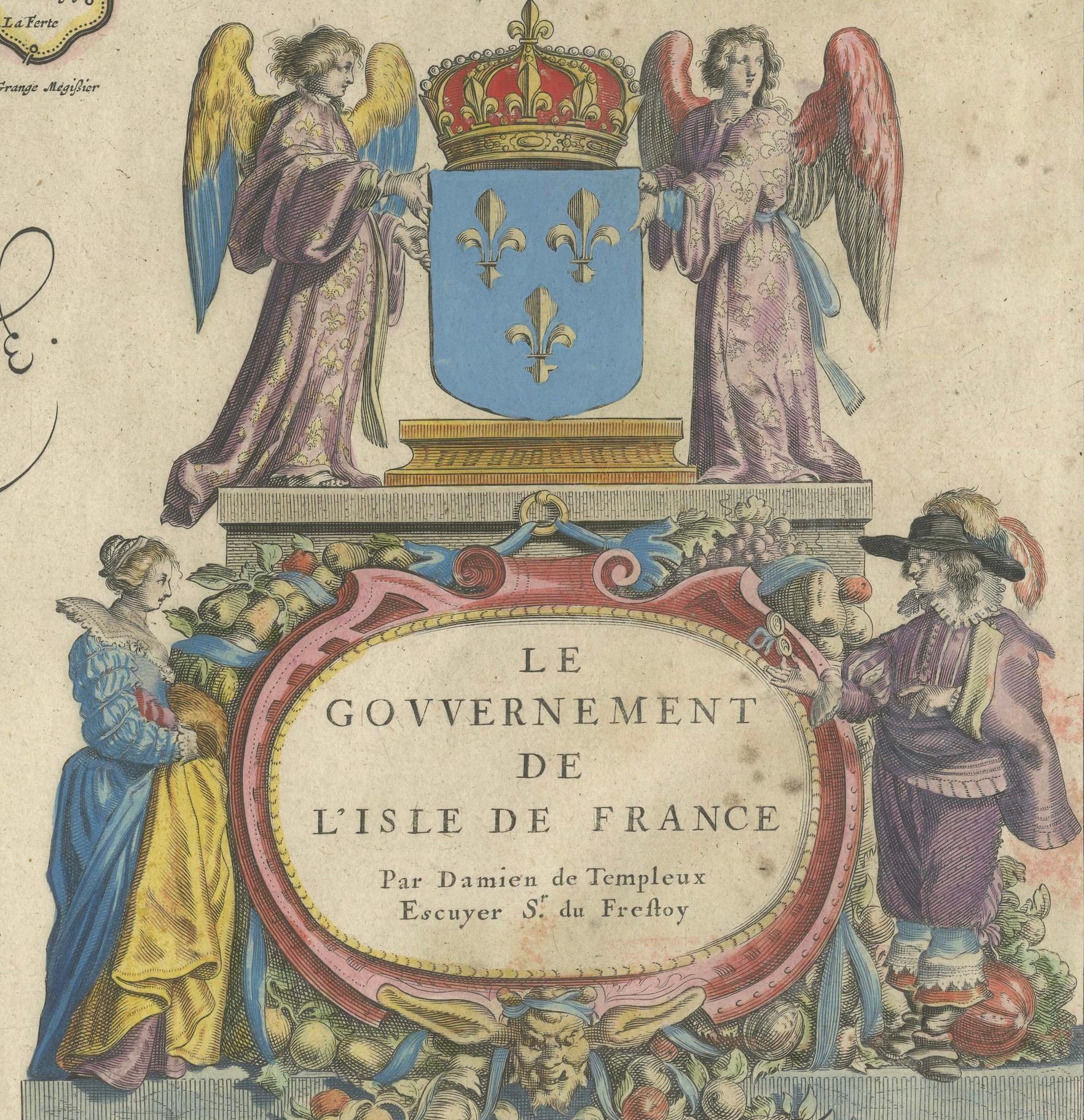 Die Kartierung des Herzens von Frankreich: Willem Blaeus Île-de-France aus dem 17. Jahrhundert, ca. 1650 (Papier) im Angebot