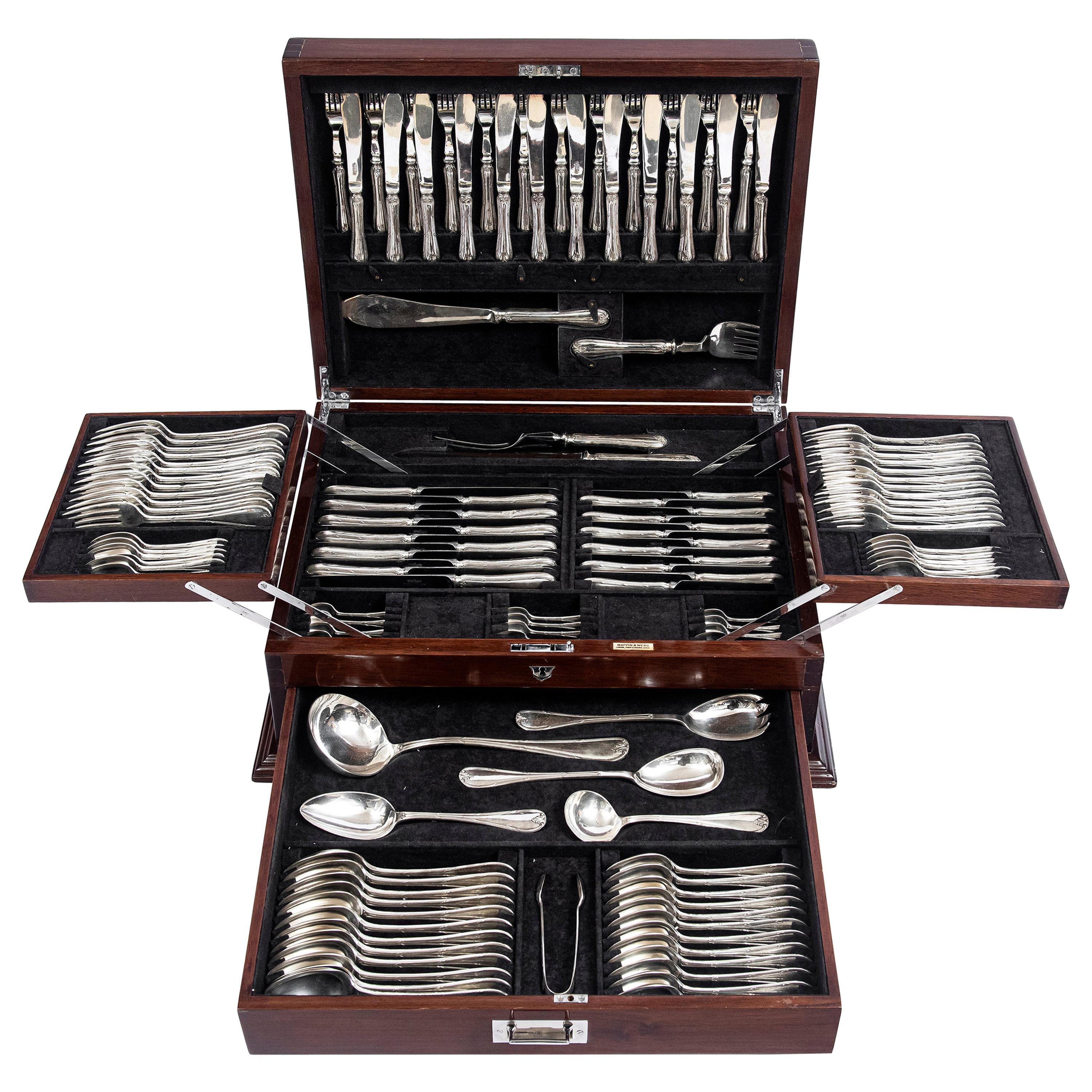 Mappin & Webb Cutlery Set for 12 People. England, Early 20th Century