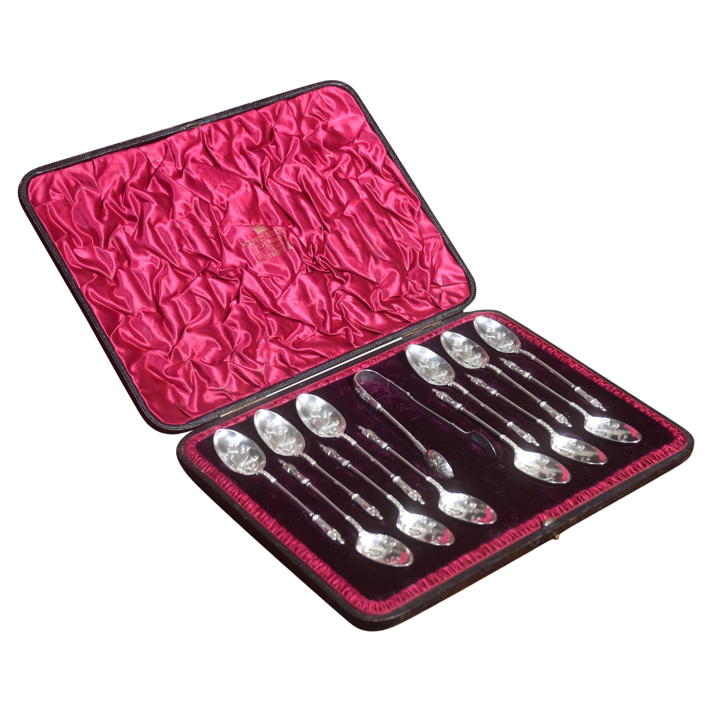 Mapping & Webb silver spoon set For Sale