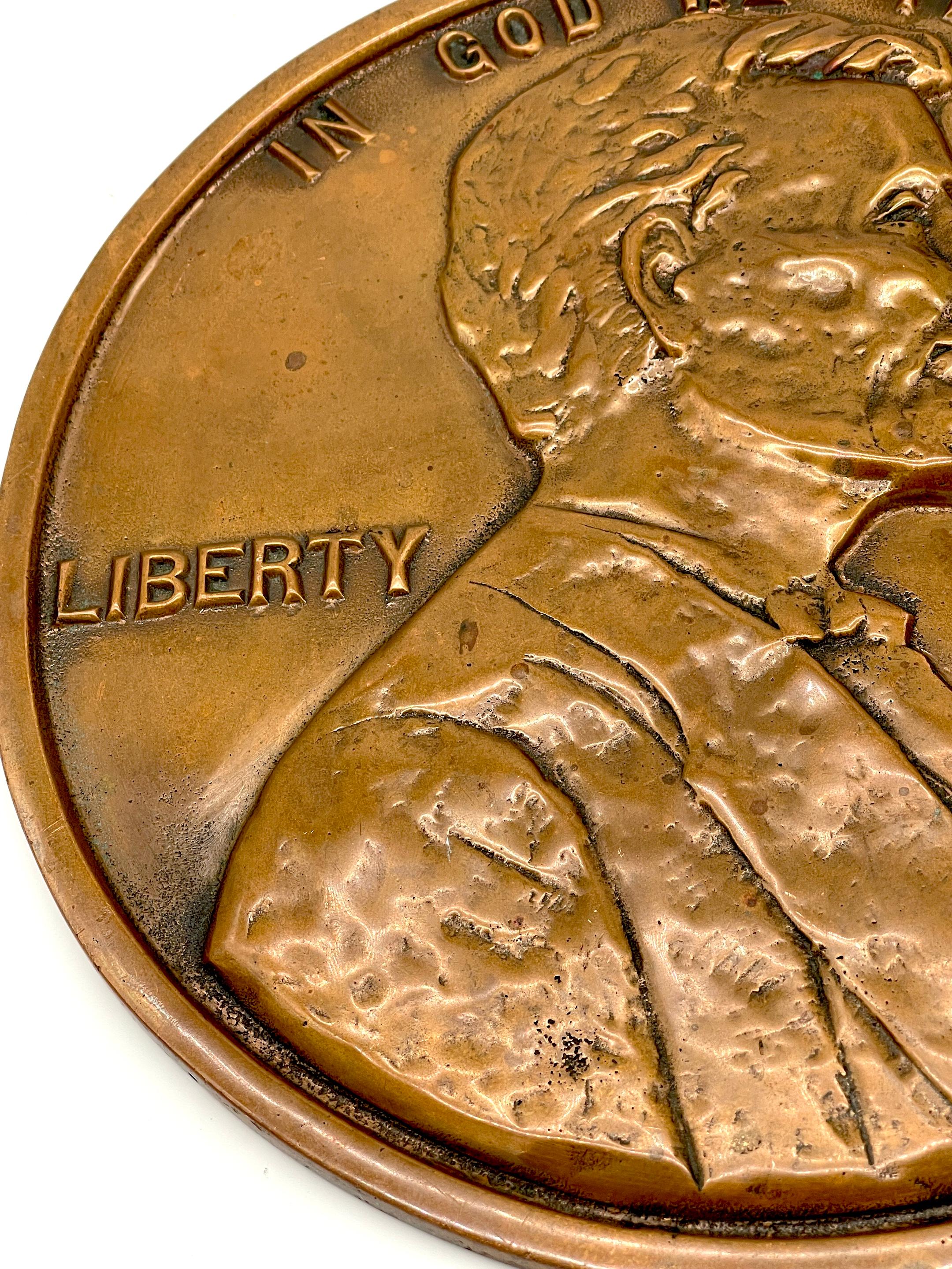 Maquette/Sculpture of Victor David Brenner's 1933 D Lincoln Penny Front/ Obverse In Good Condition For Sale In West Palm Beach, FL
