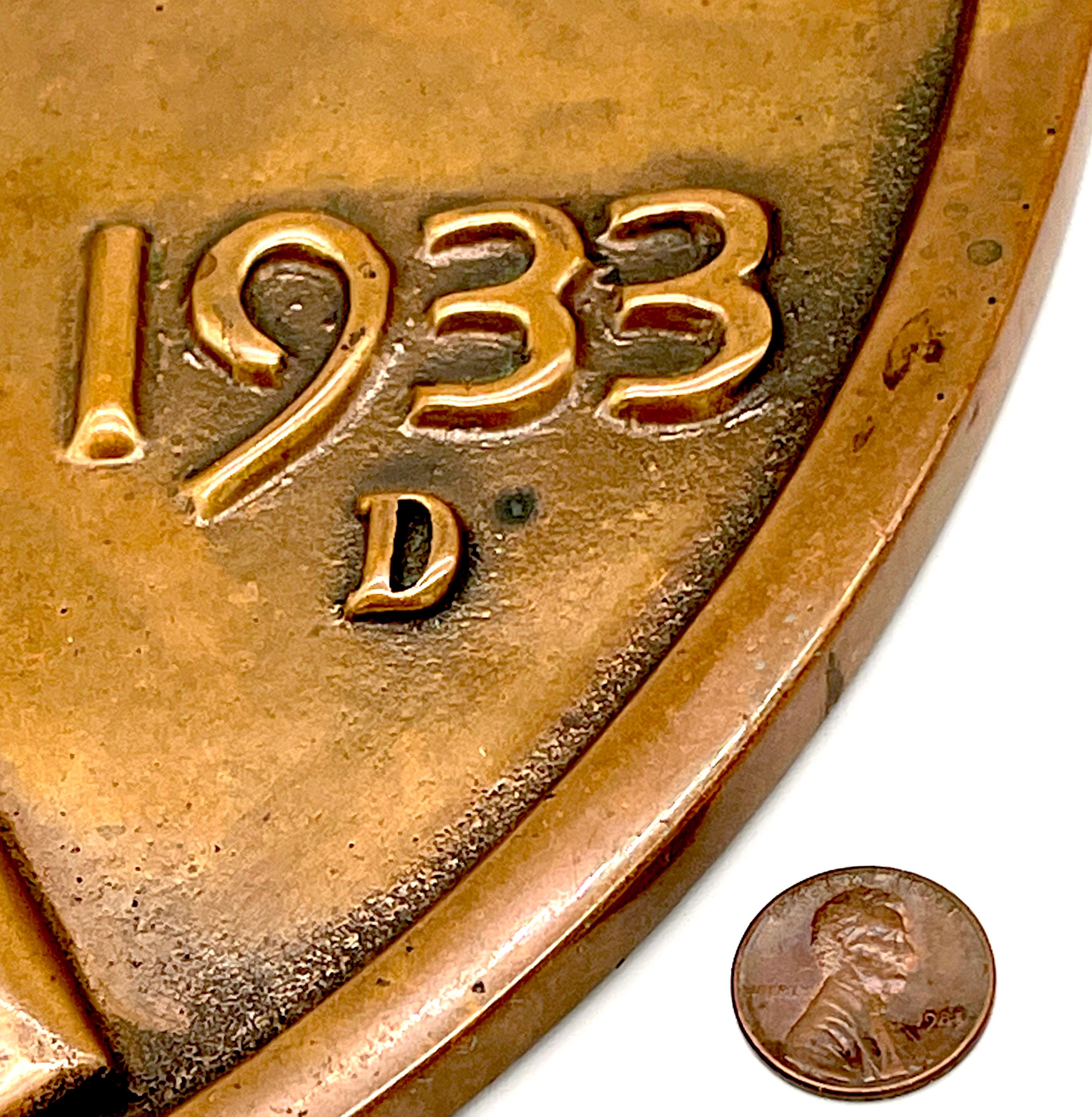 Maquette/Sculpture of Victor David Brenner's 1933 D Lincoln Penny Front/ Obverse For Sale 1