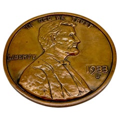 Maquette/Sculpture of Victor David Brenner's 1933 D Lincoln Penny Front/ Obverse