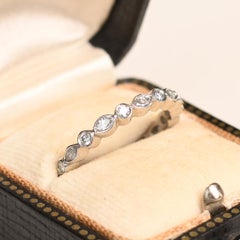 Alternate Marquise Round Wedding Band. 0.70TWC Diamond Eternity Band Platinum