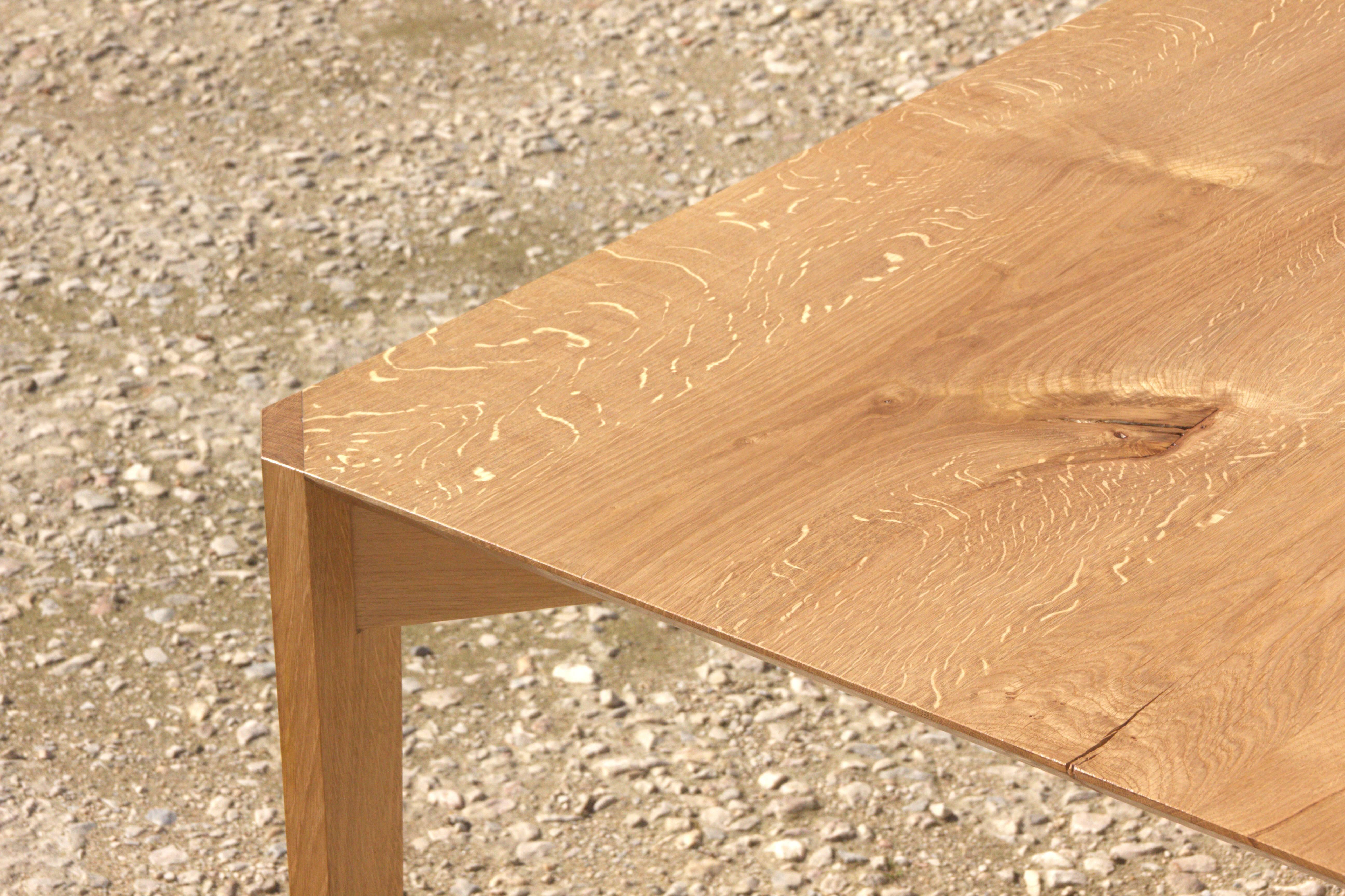 Minimalist Mar Dining Table, a Sculptural and Modern Light Solid Oak Table by Tomaz Viana For Sale
