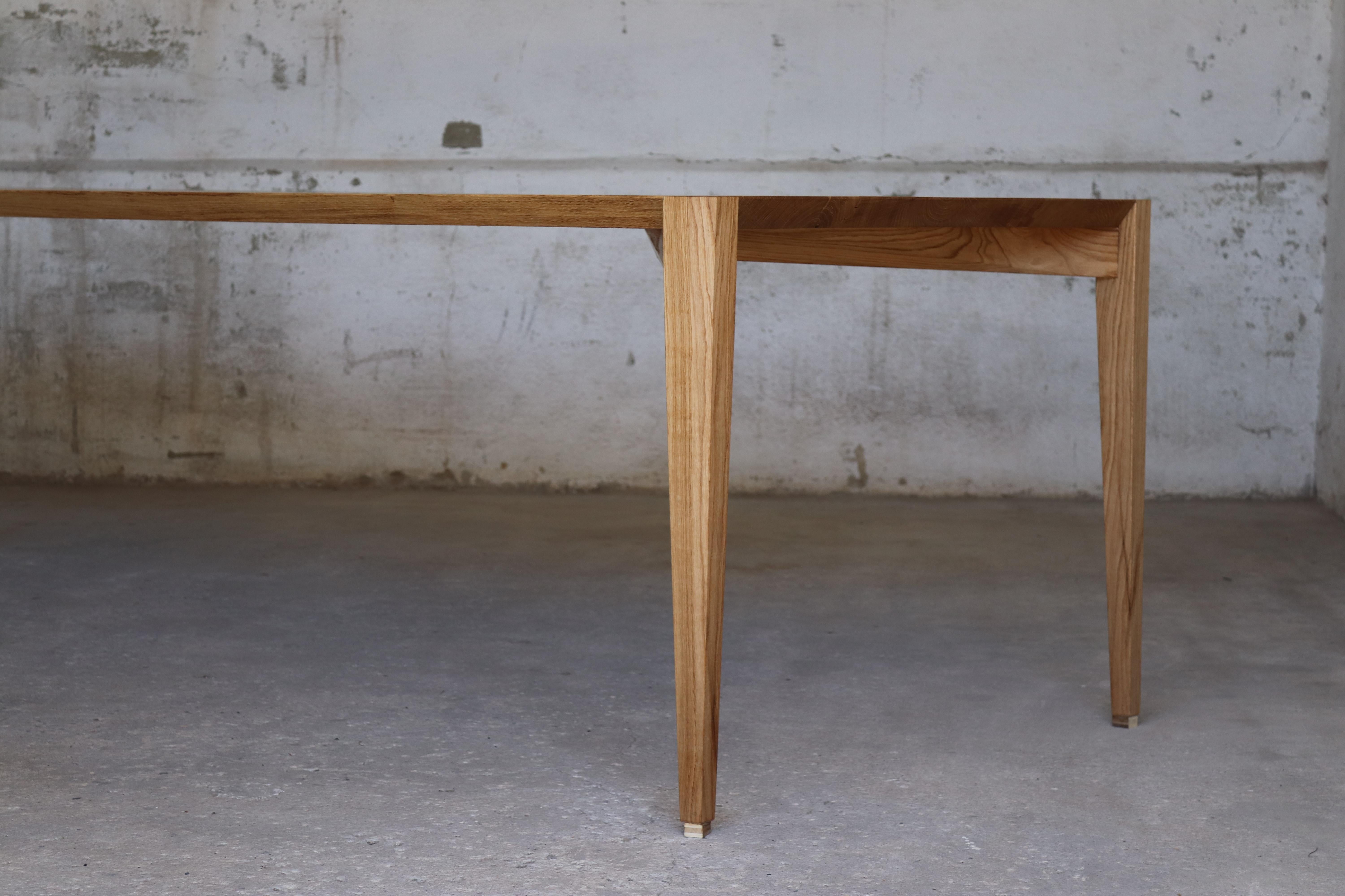 Wood Mar Dining Table, a Sculptural and Modern Light Solid Oak Table by Tomaz Viana For Sale