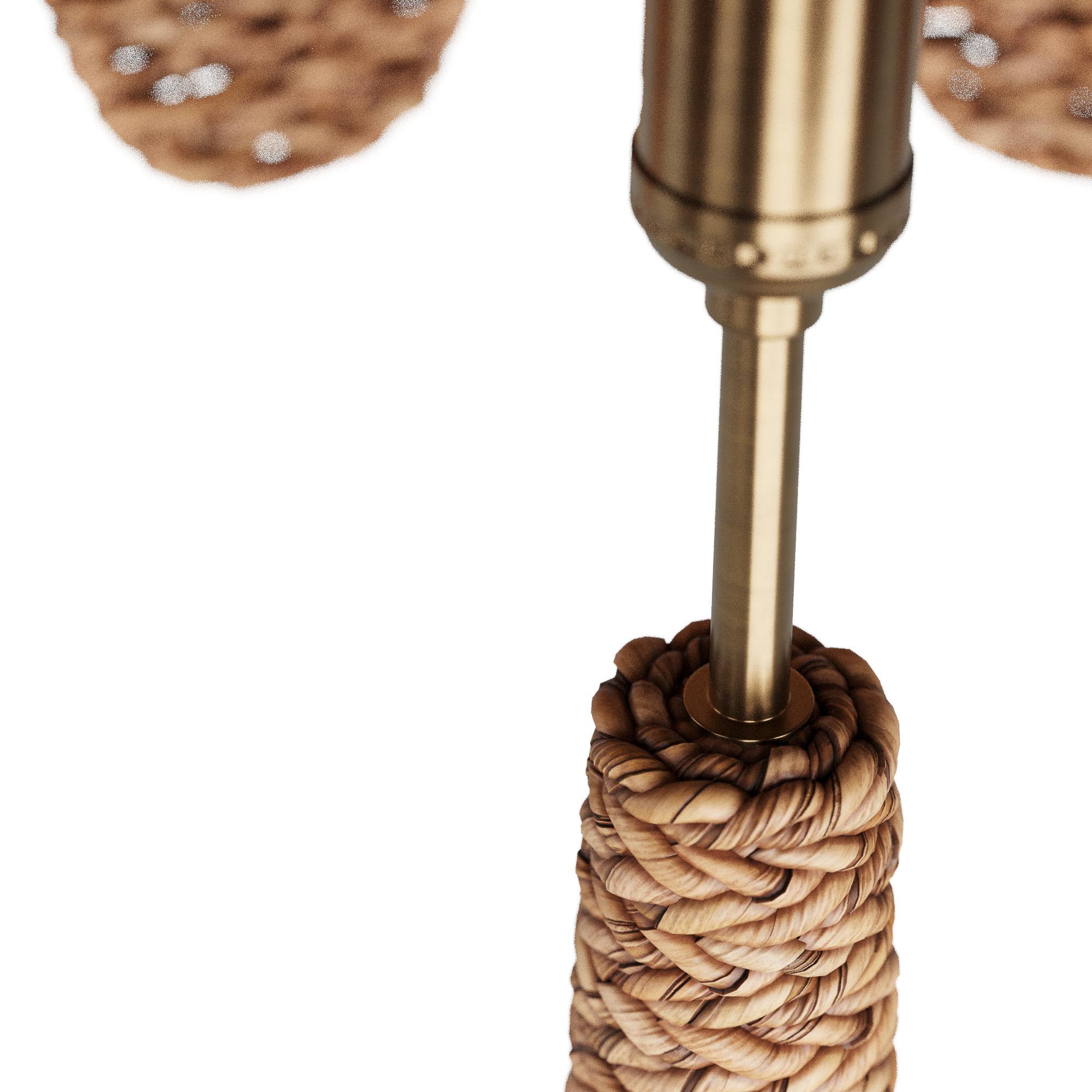 Ottone Lampada da terra Marli GKPFS01 - Corda Nature in vendita