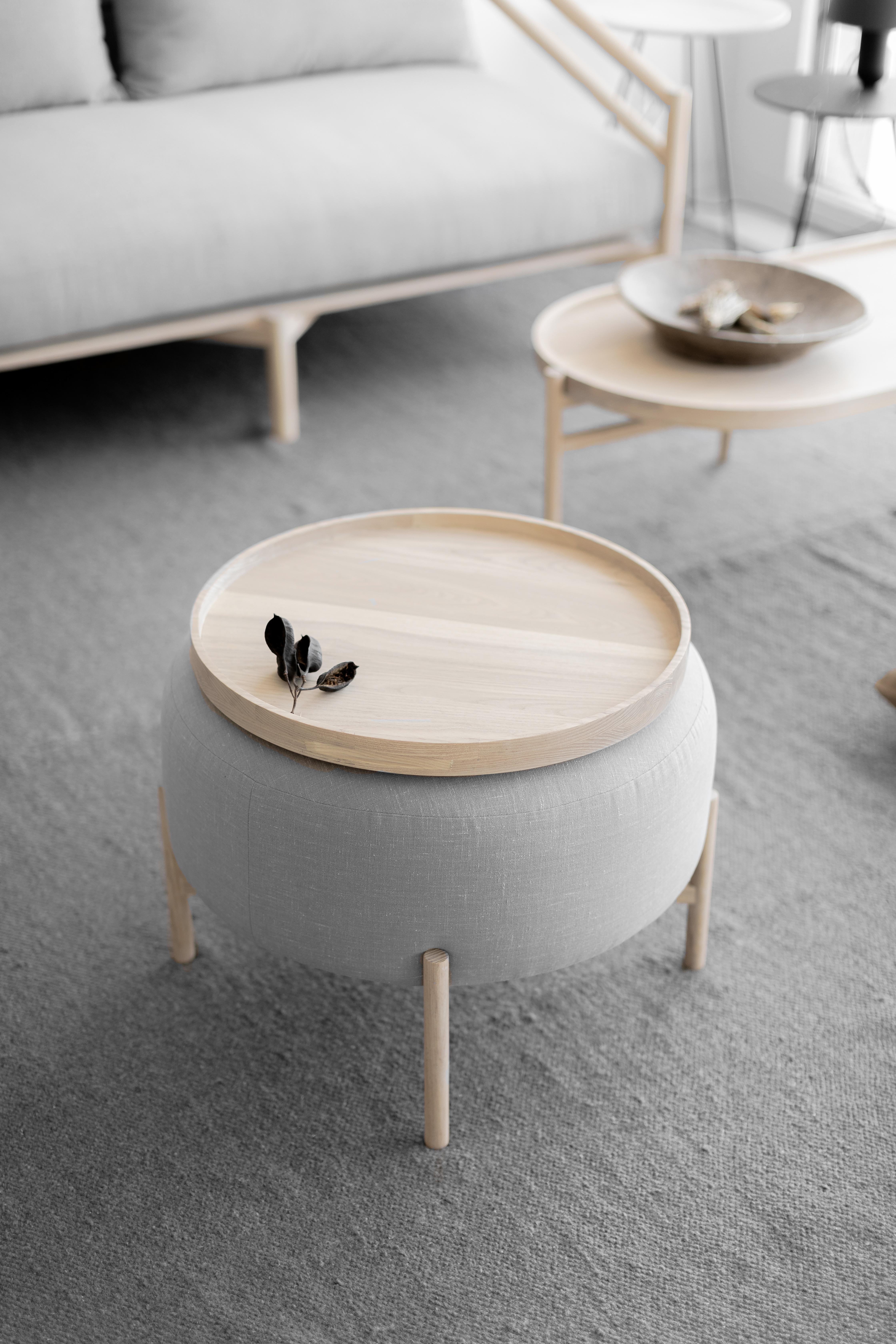 small wooden ottoman