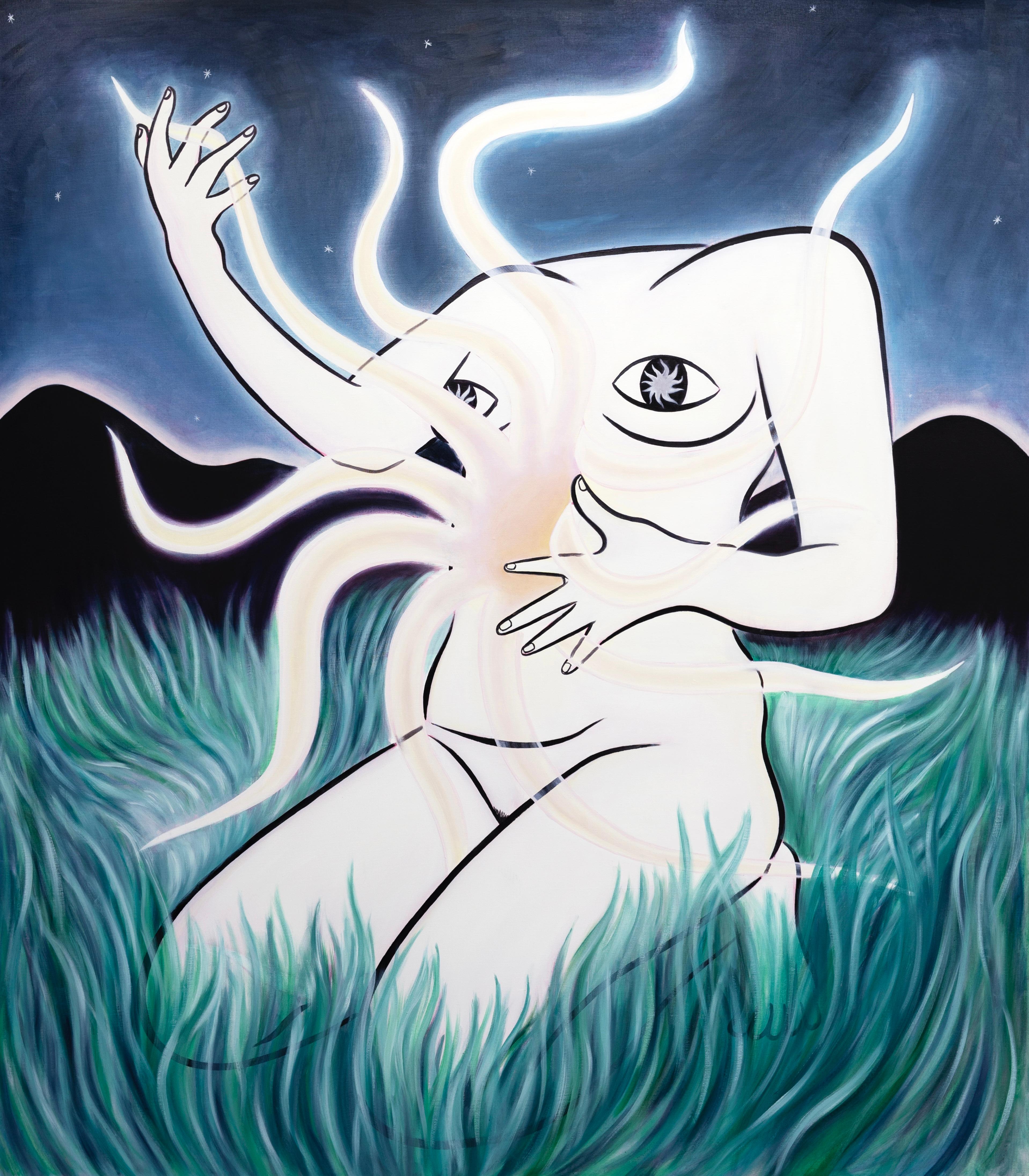 "El sentimiento interior II" Surreal, Traumlandschaft, Blau, Licht, Emotionen, Körper