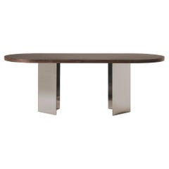 Mara Dining Table in Wood Veneer and Stainless Steel by Marlot Baus
