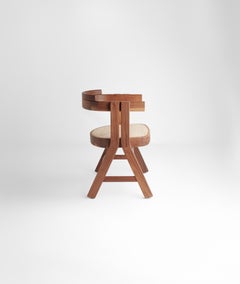 Mara Walnut Wood and Wicker seat Dinning Chair by Adriane Escarfullery