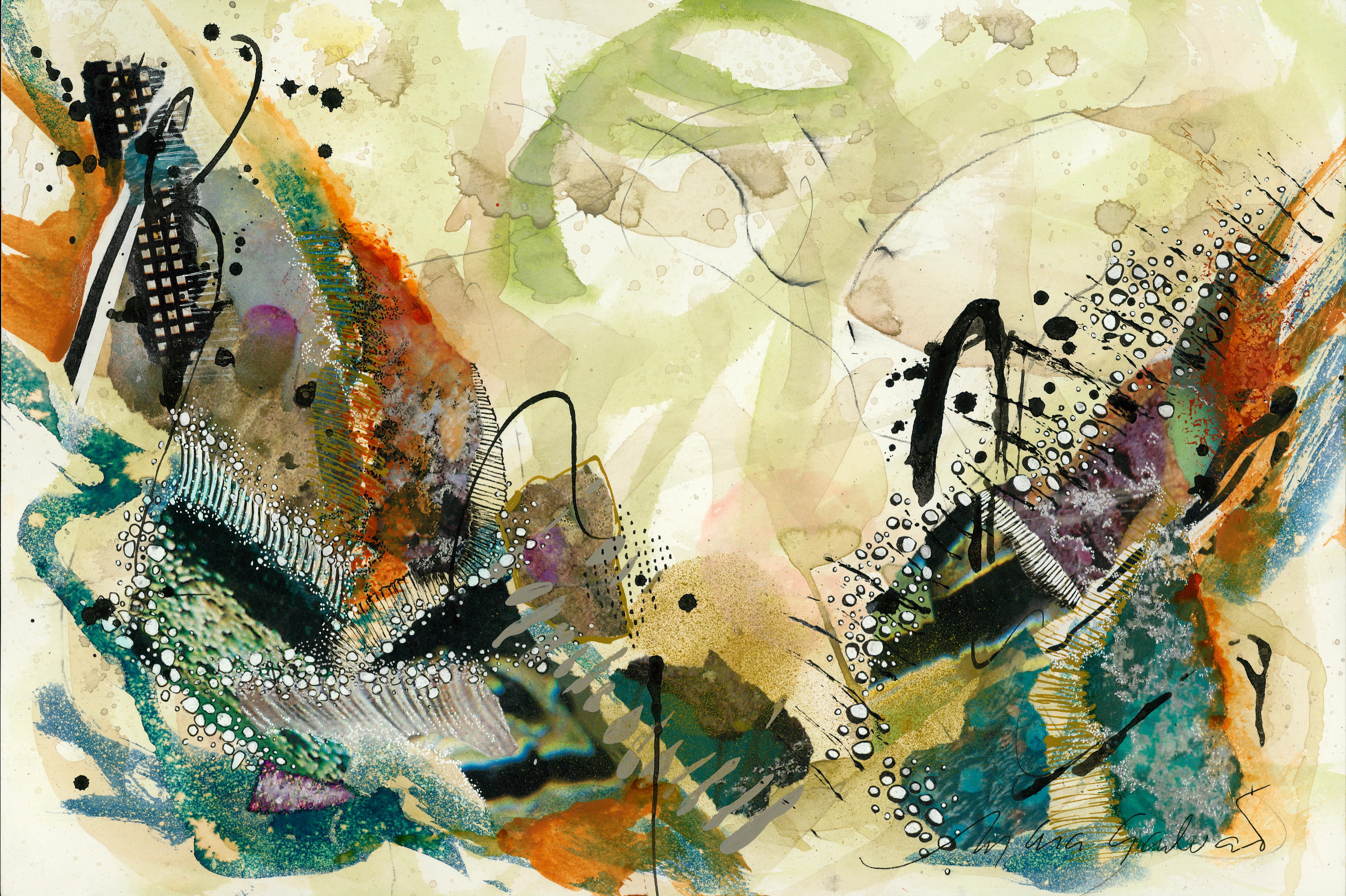 GP #11 - Abstrakte Aquarell-Acrylmalerei